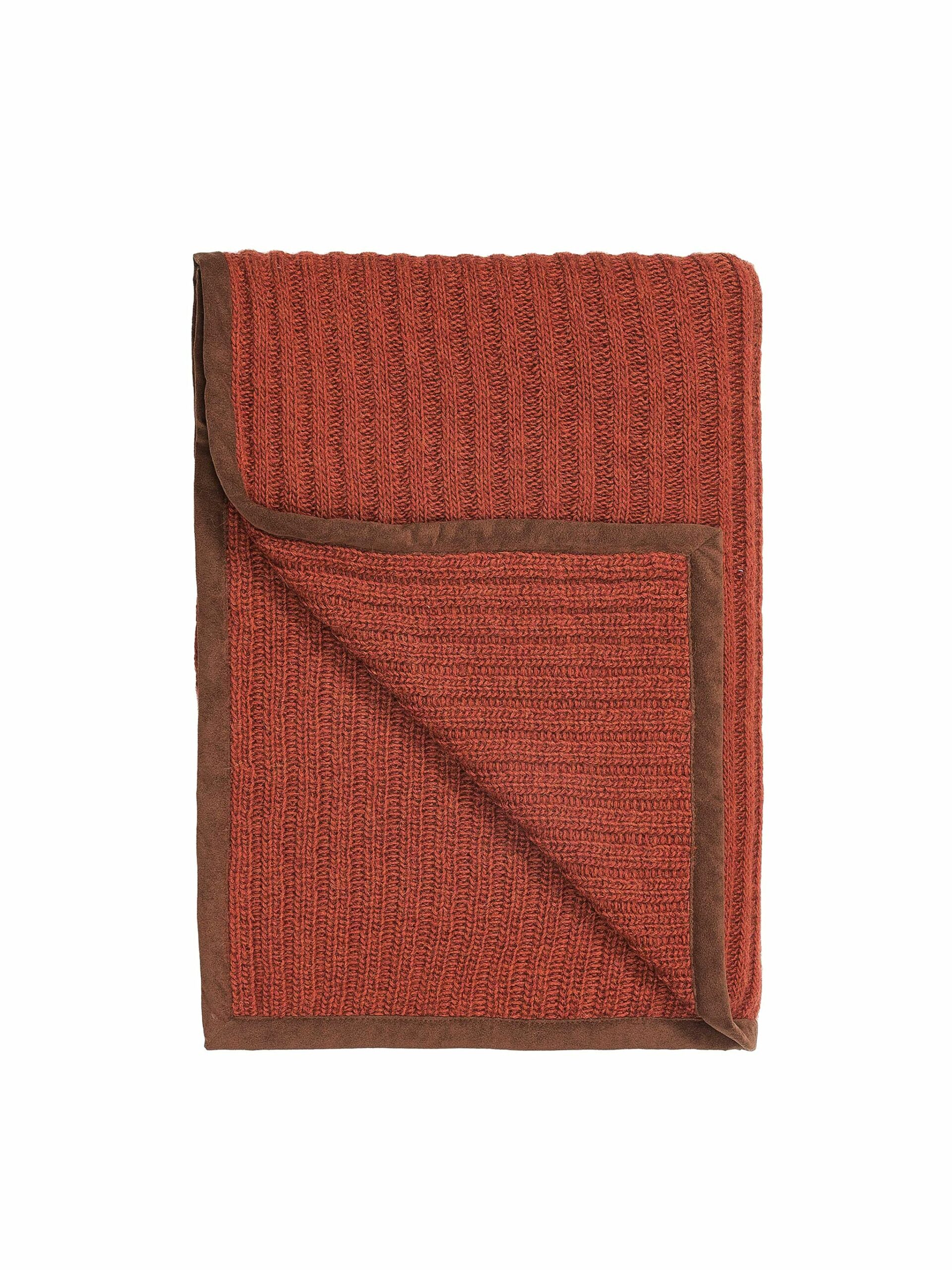 Alicia Adams Alpaca Burnt Orange Rib Throw