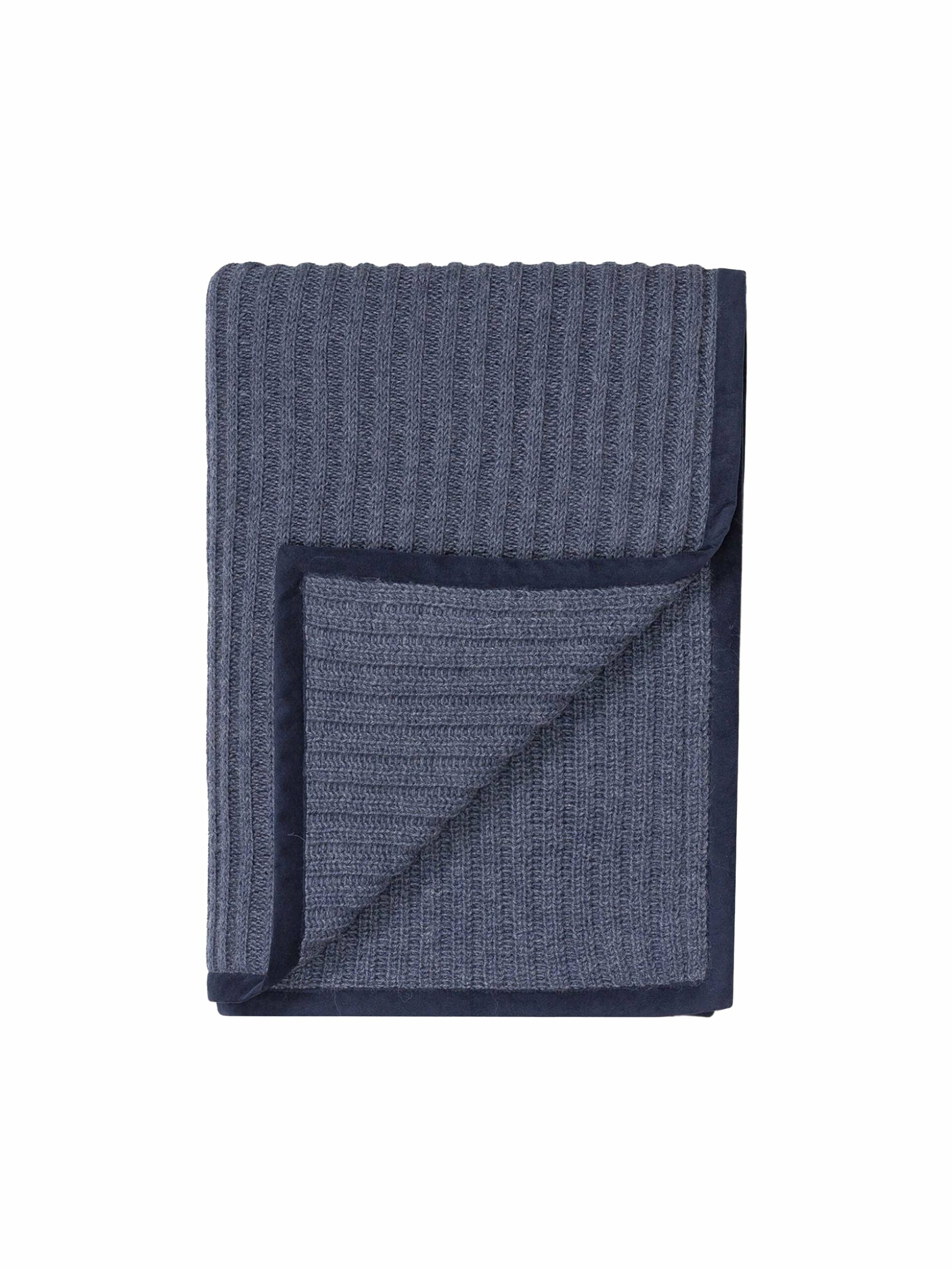 Alicia Adams Alpaca Denim Blue Rib Throw