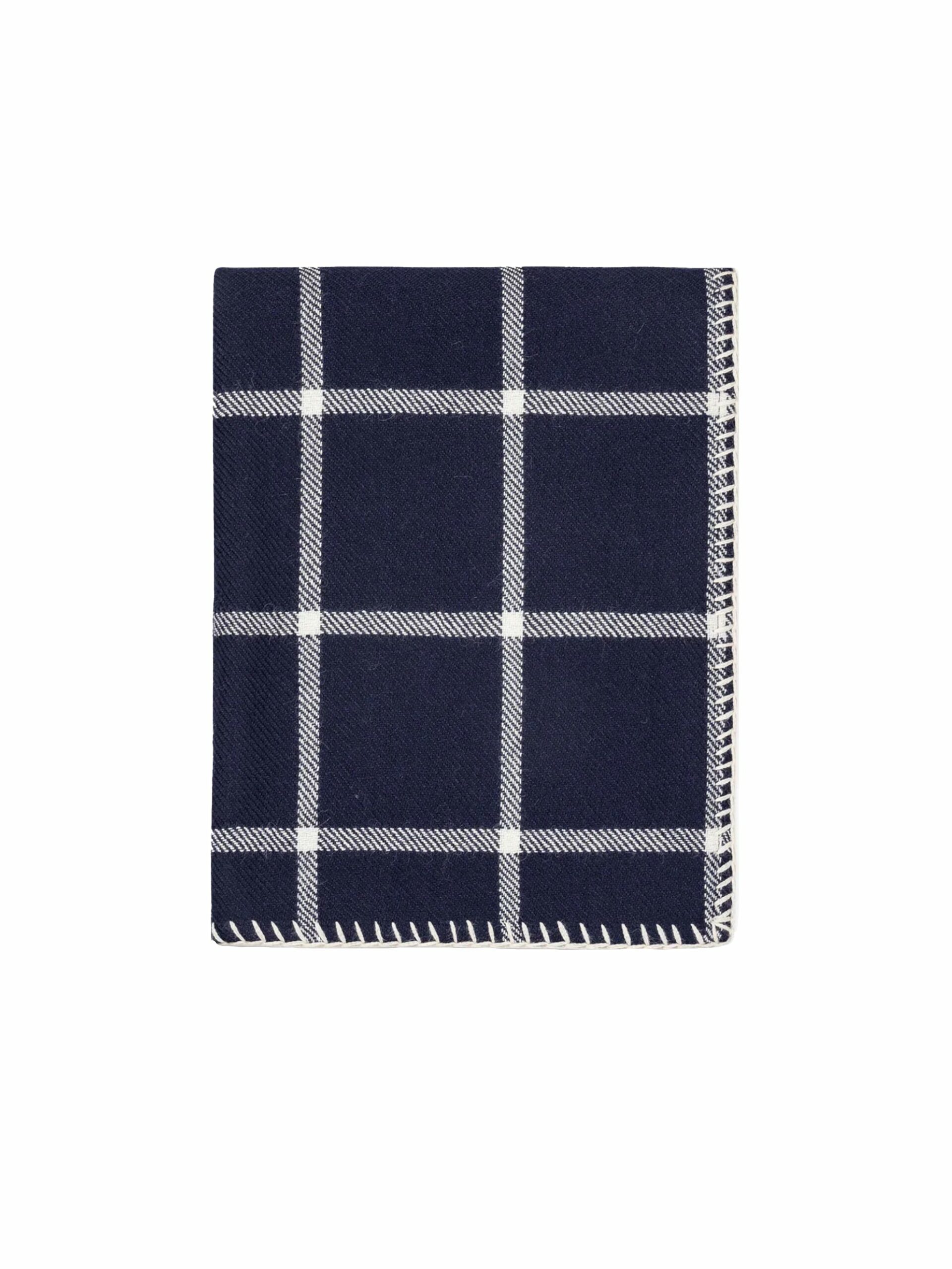 Alicia Adams Alpaca Graydon Navy and Ivory Throw