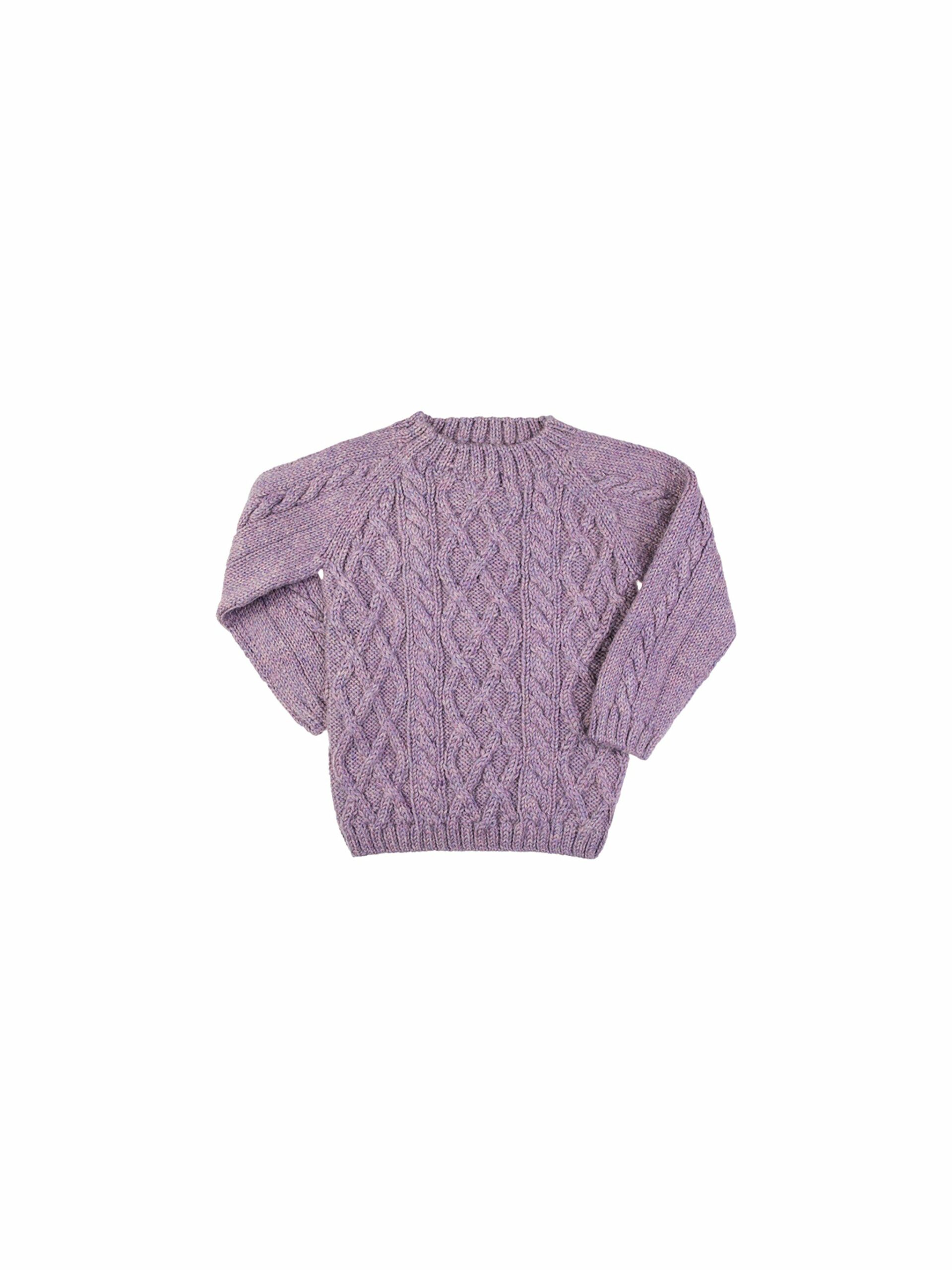 Baby Alpaca Lilac Cable Knit Sweater