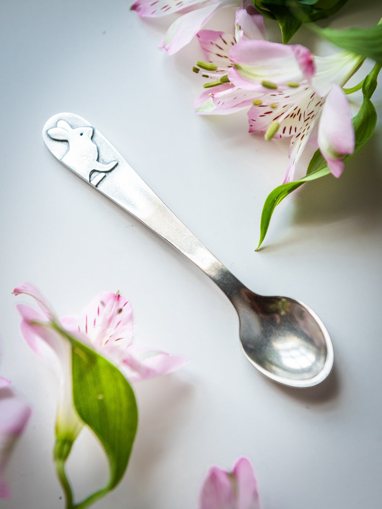 Beehive Handmade Pewter Rabbit Baby Feeding Spoon