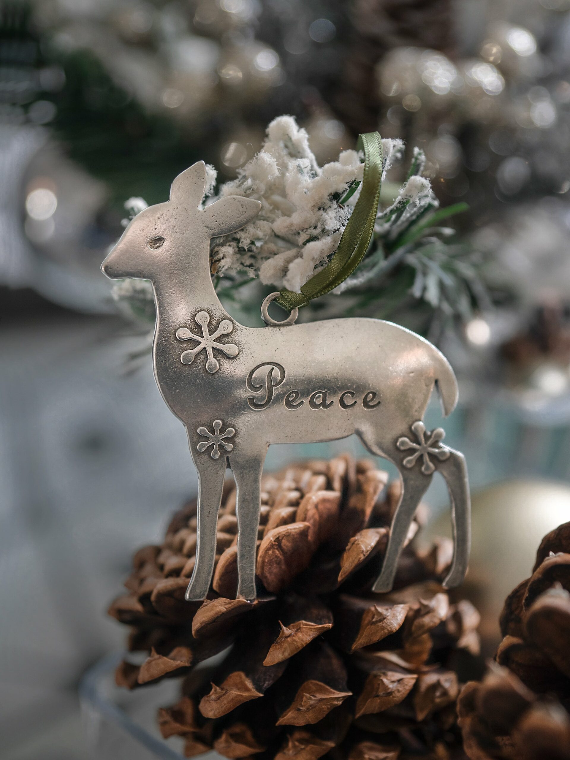 Beehive Handmade Peace Deer Ornament