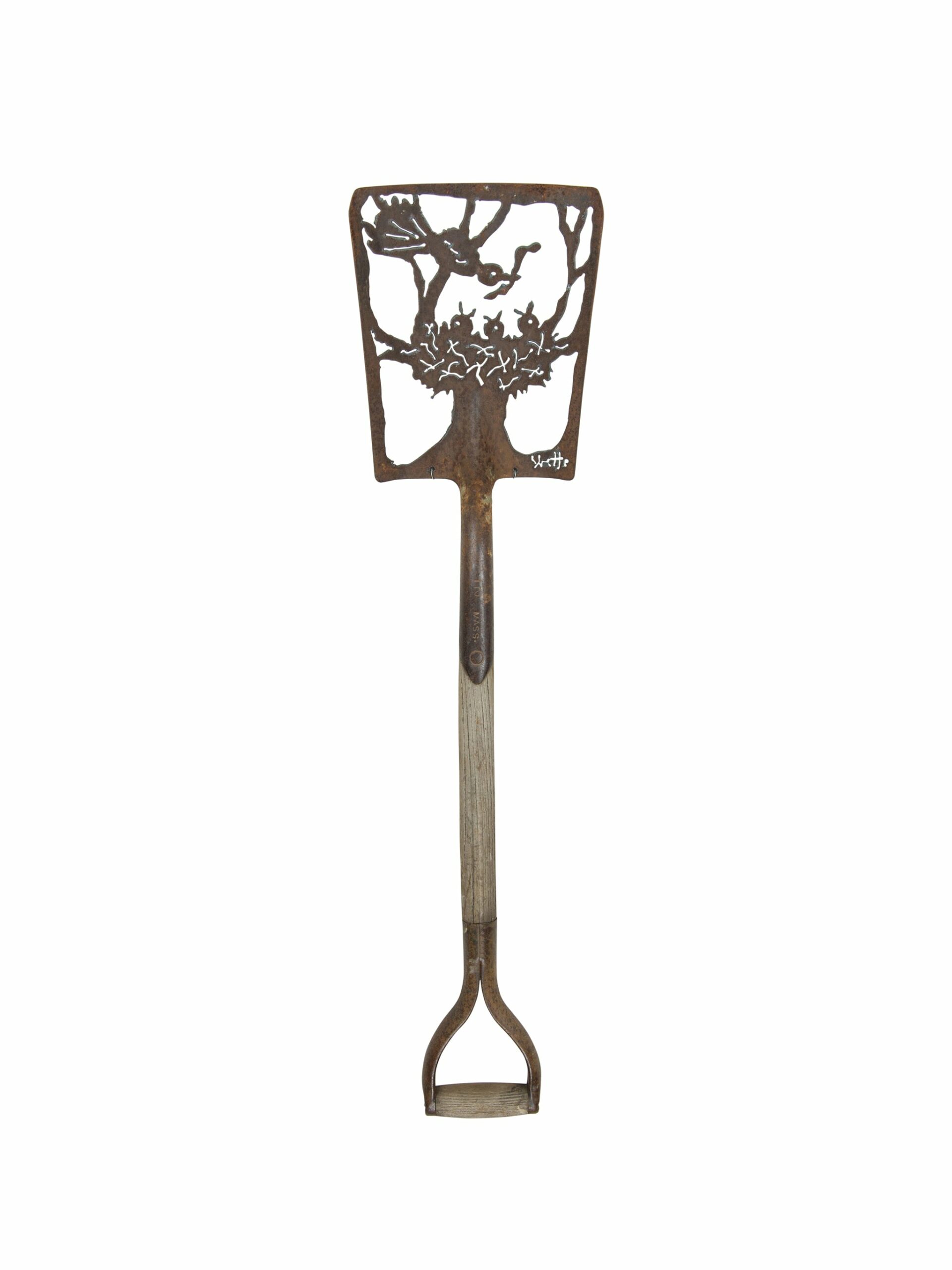 Birds & Nest Vintage Garden Shovel Art