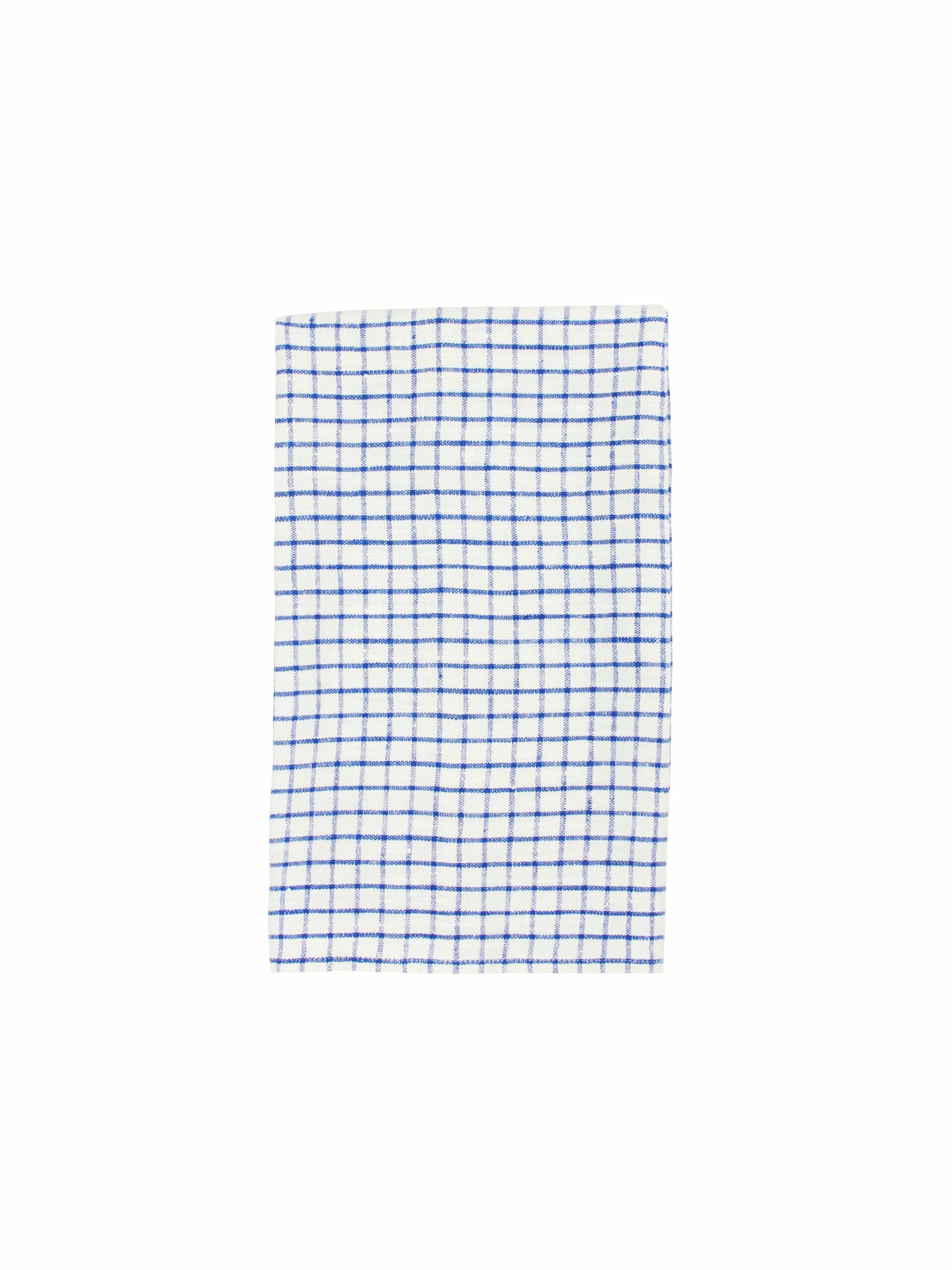 Blue and White Graphic Check Kitchen Towels