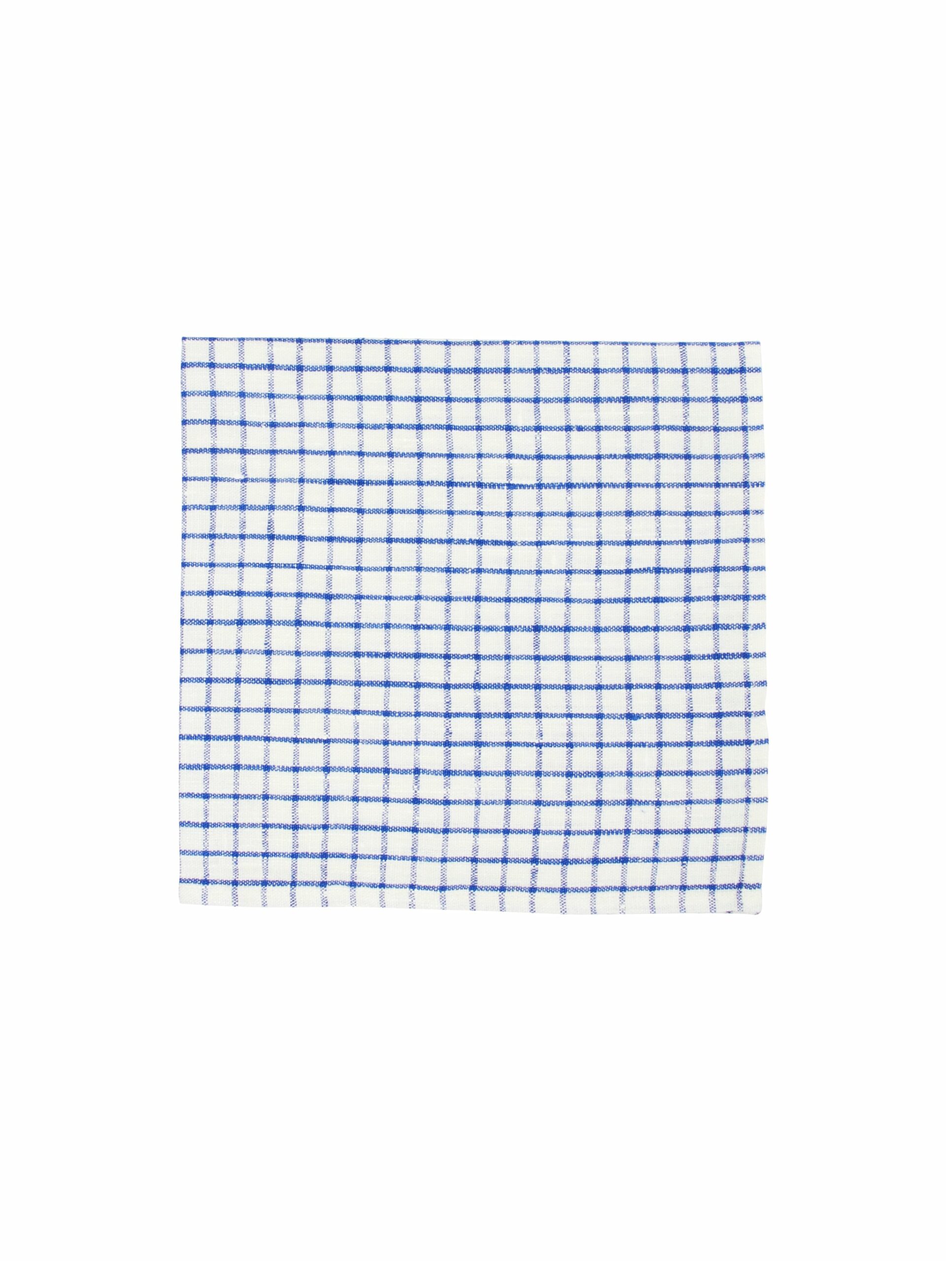 Blue and White Graphic Check Linen Collection