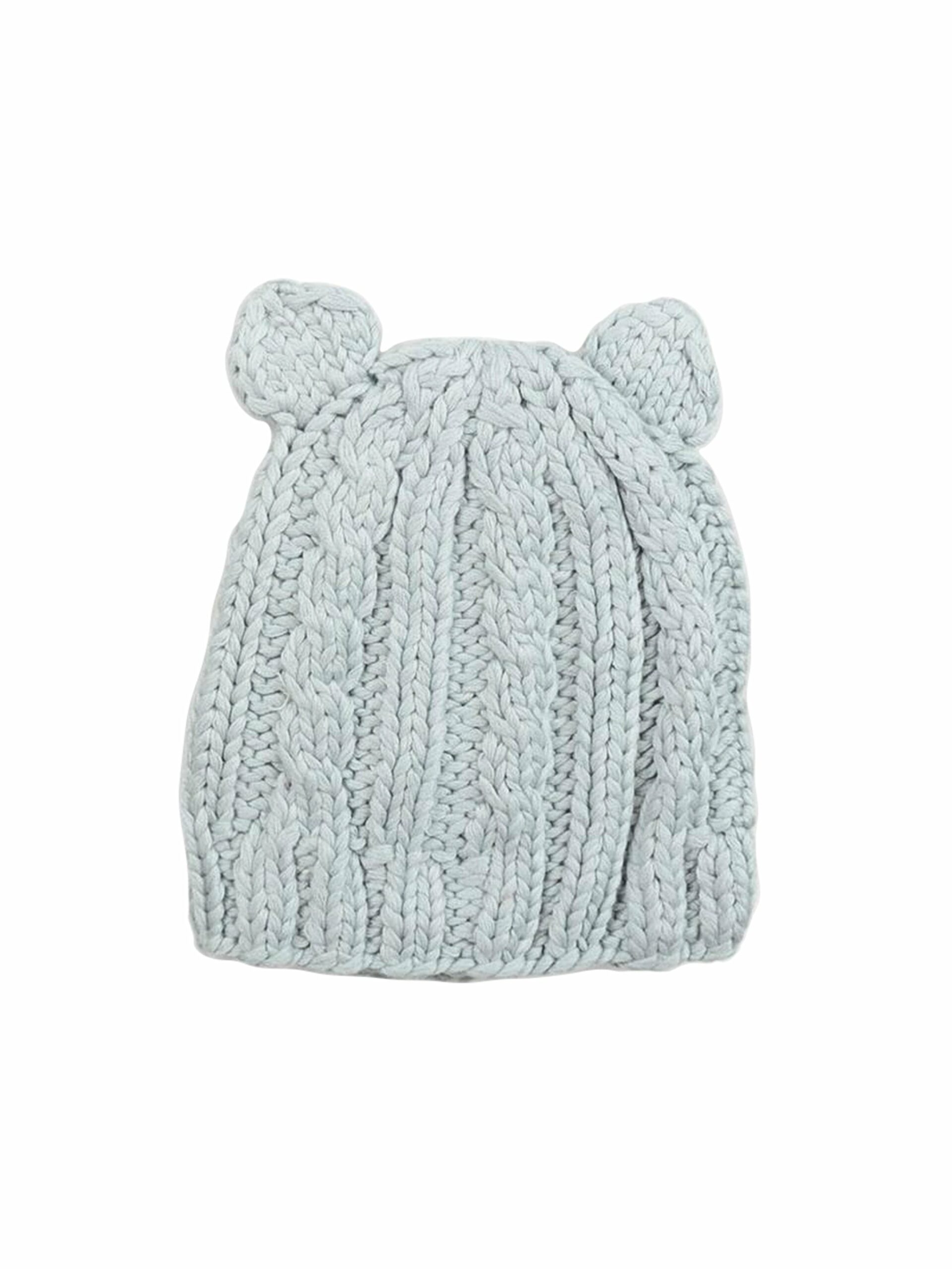 Bear Hand Knit Bamboo Cable Hat