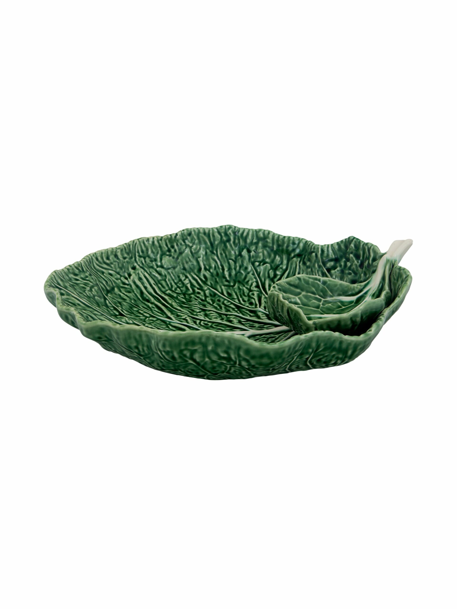 Bordallo Pinheiro Large Cabbage Leaf with Dip Bowl