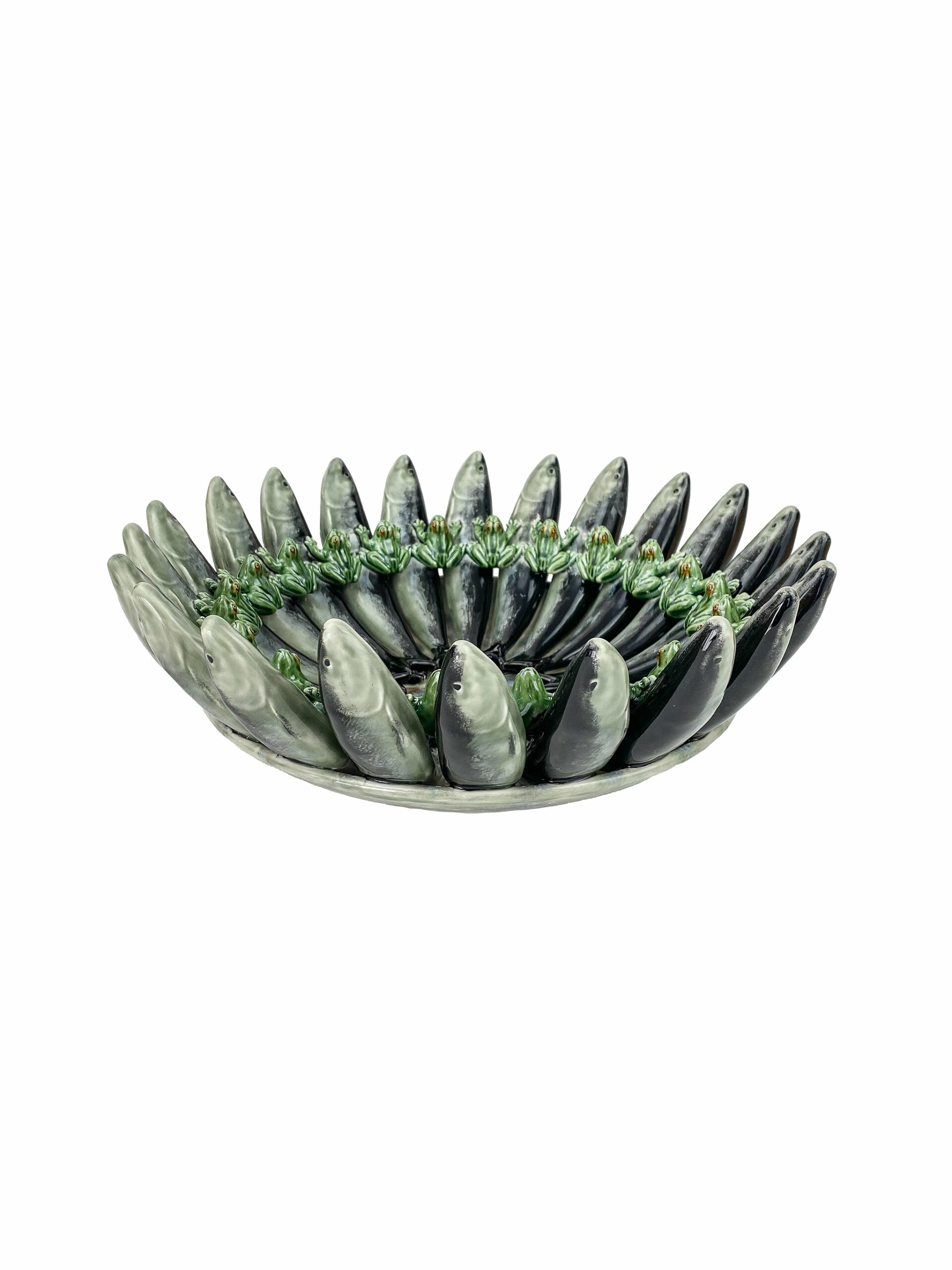 Bordallo Pinheiro Limited Edition Sardine & Frog Centerpiece