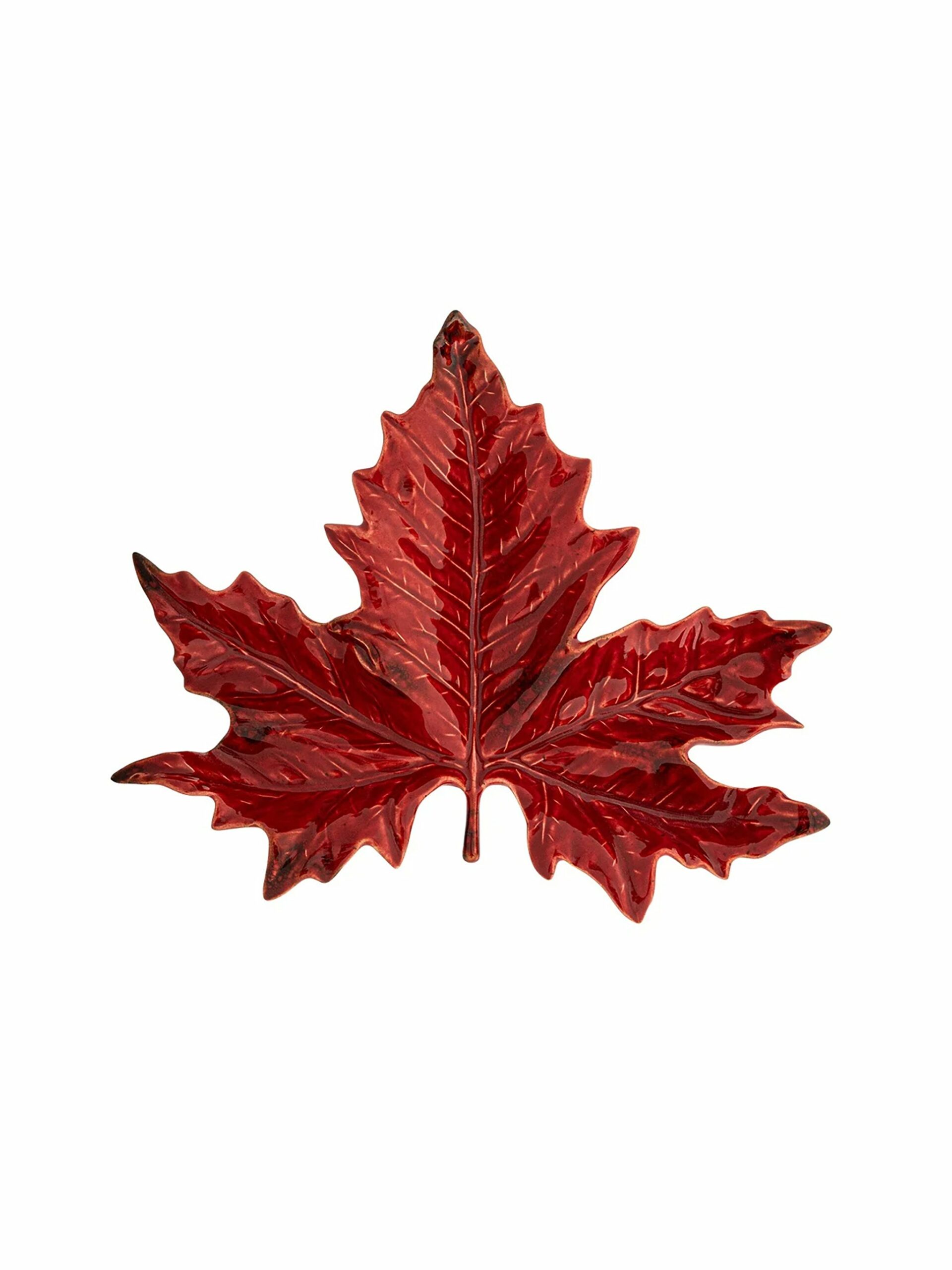 Bordallo Pinheiro Red Maple Leaf Plate