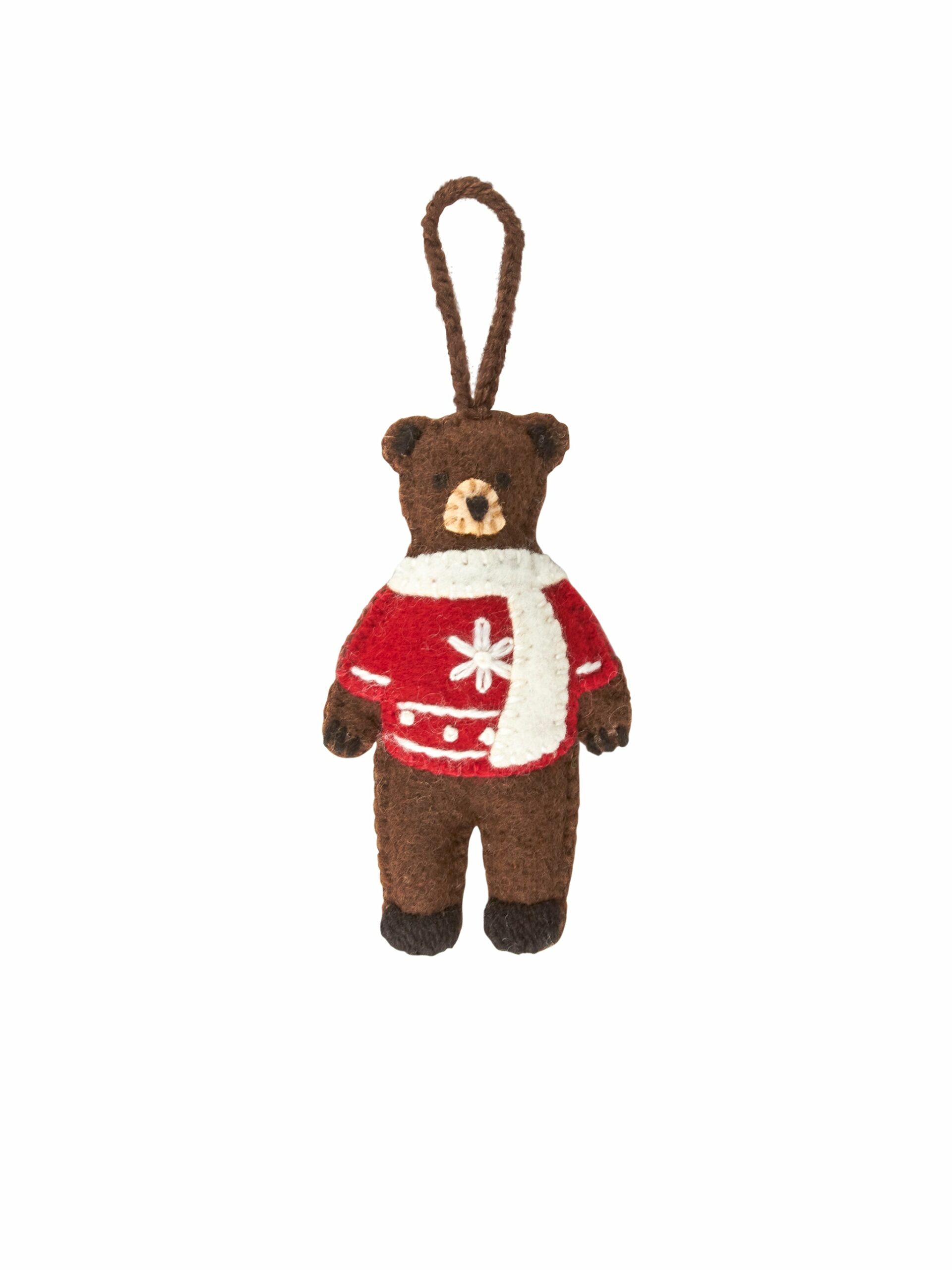 Brown Bear Wool Felt Ornament