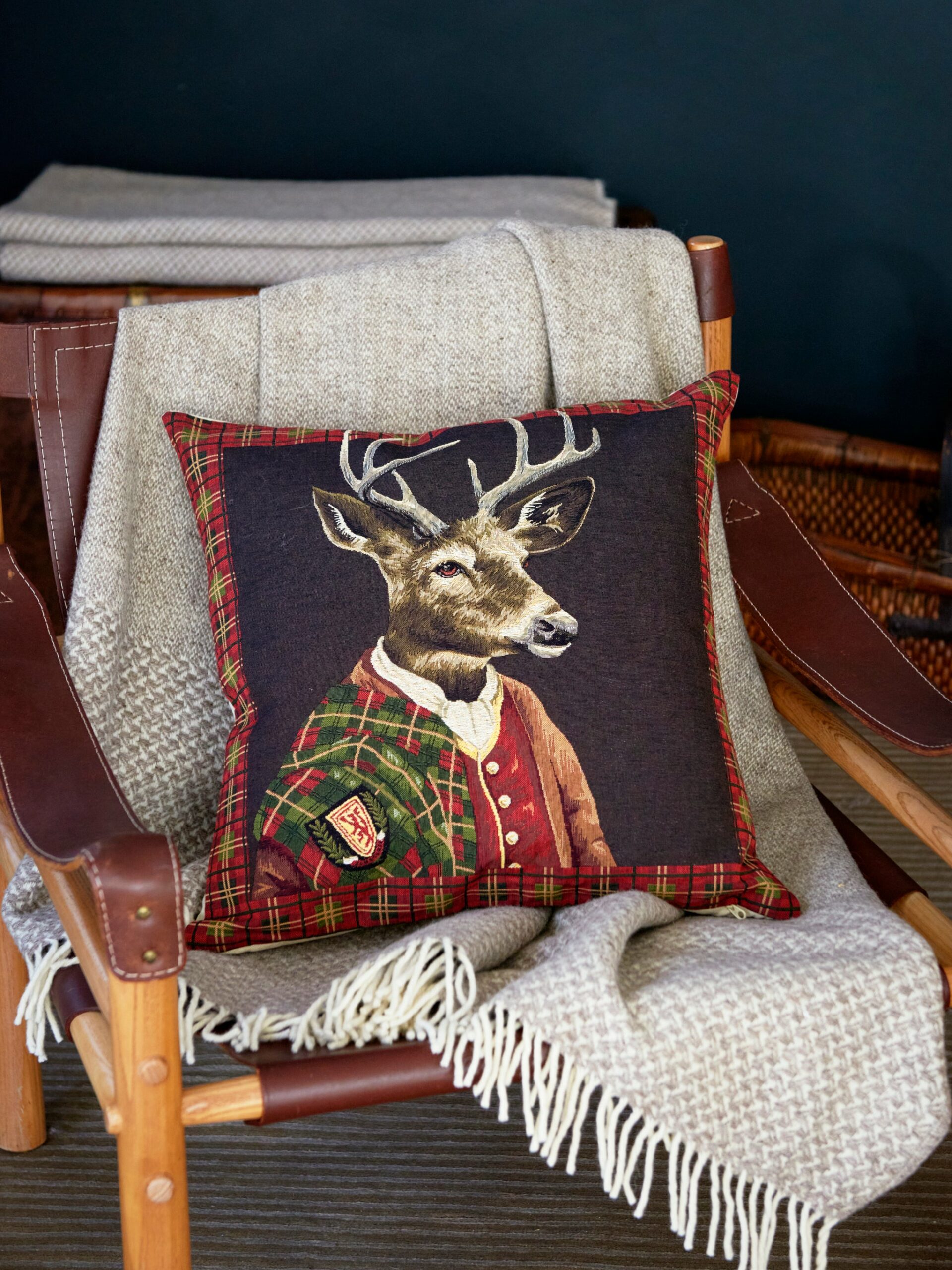 Buchanan Clan Side Facing Stag Pillow