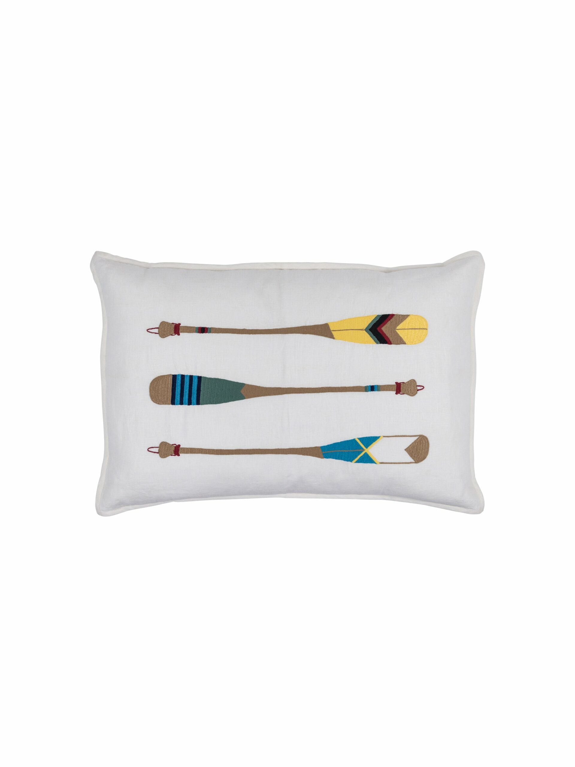 Canoe Paddles Embroidered Pillow