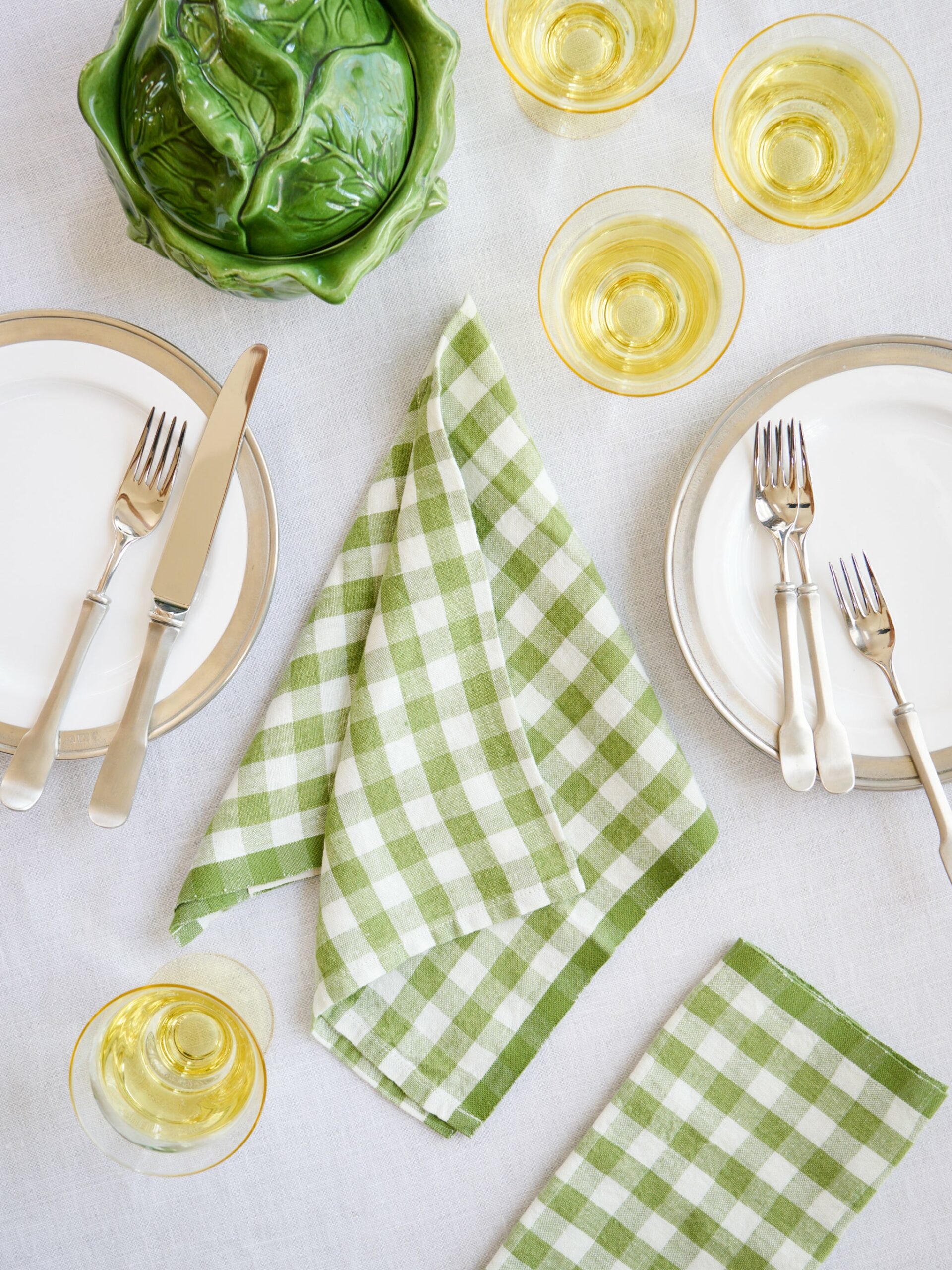 Caravan Basil Gingham Picnic Napkin Set