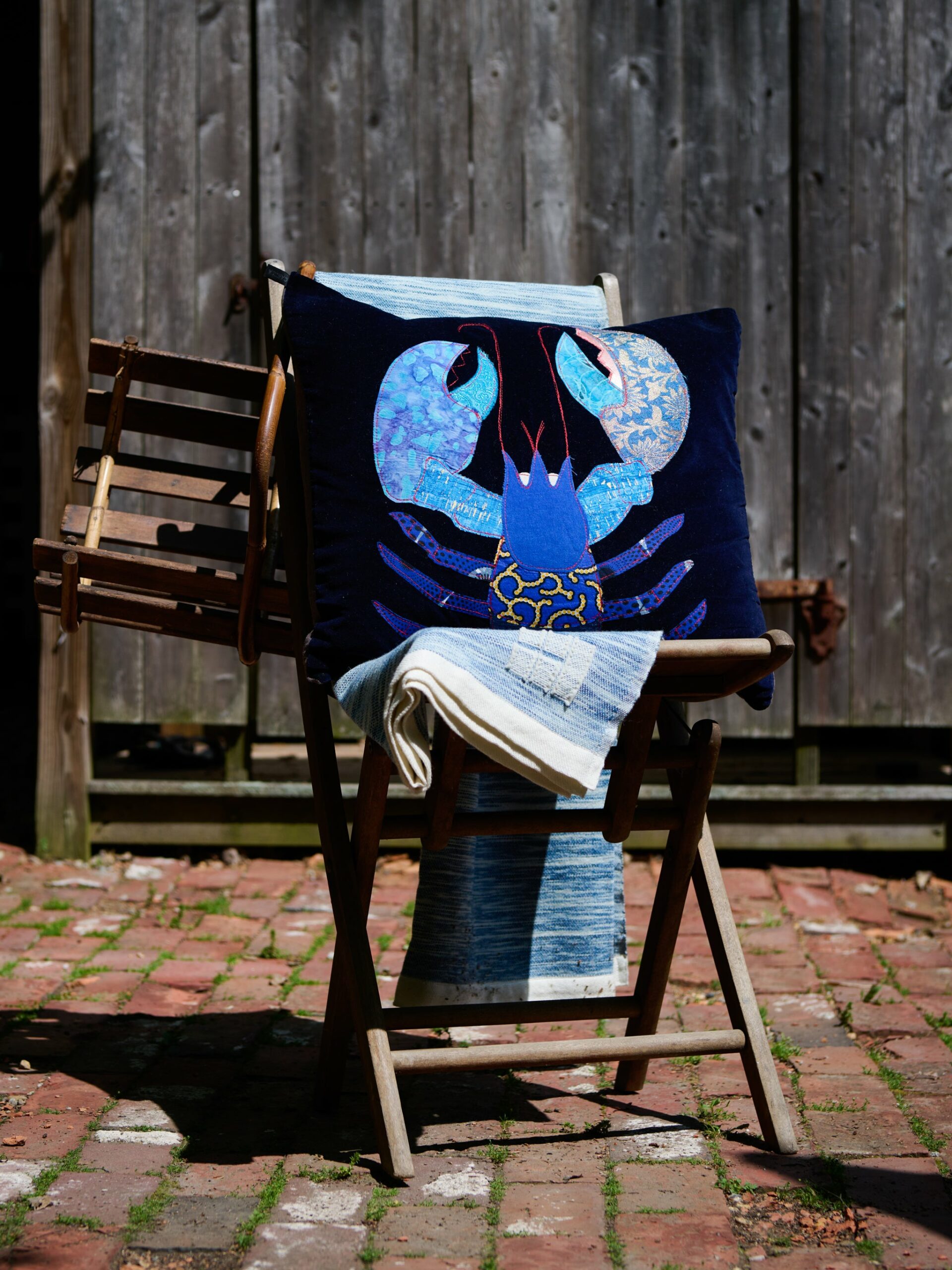 Carola van Dyke Blue Lobster Pillow