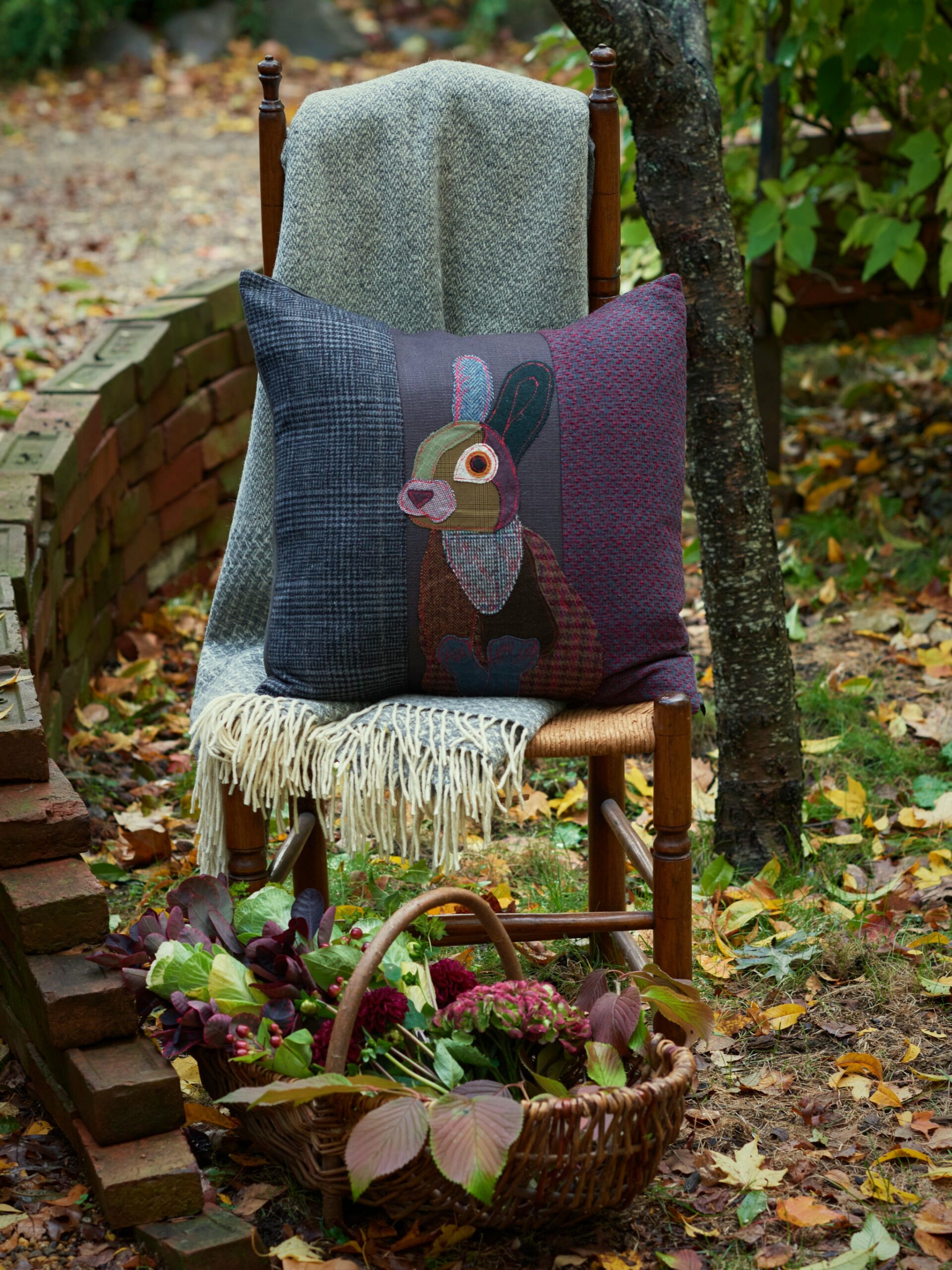 Carola van Dyke Dark Rabbit Pillow