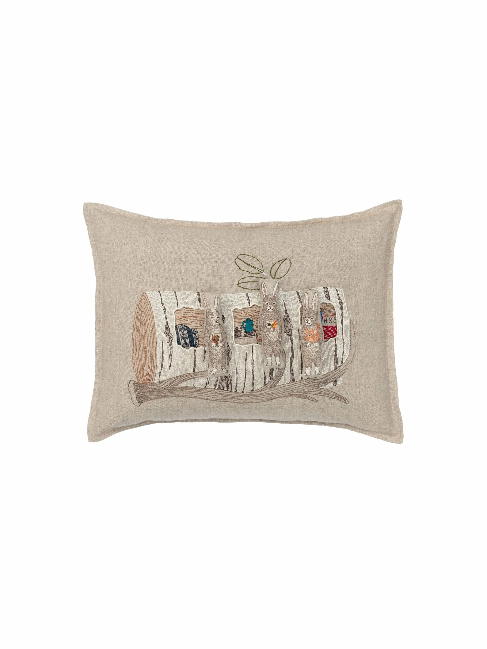 Coral & Tusk Aspen Log Bunnies Pocket Pillow