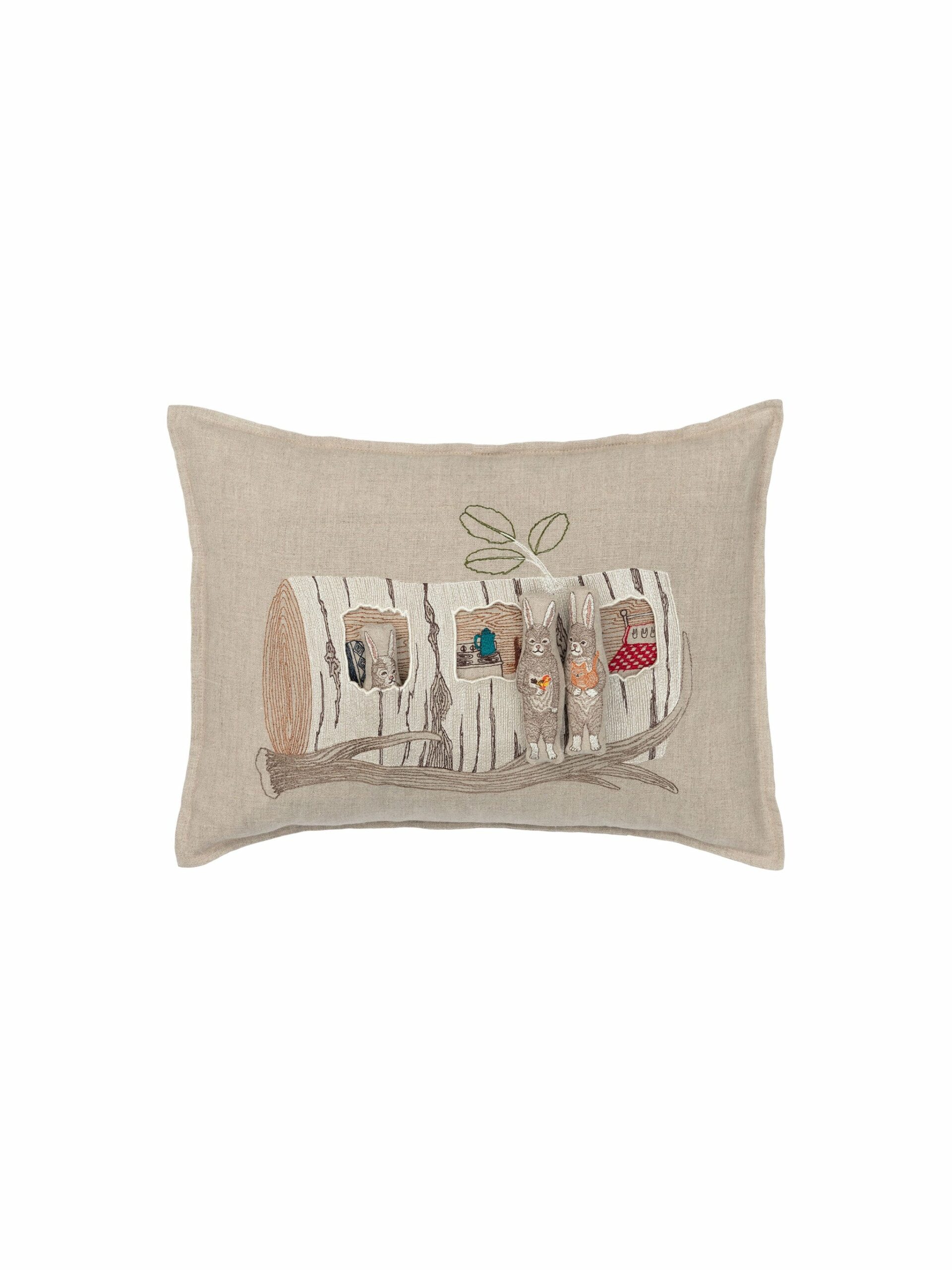 Coral & Tusk Aspen Log Bunnies Pocket Pillow