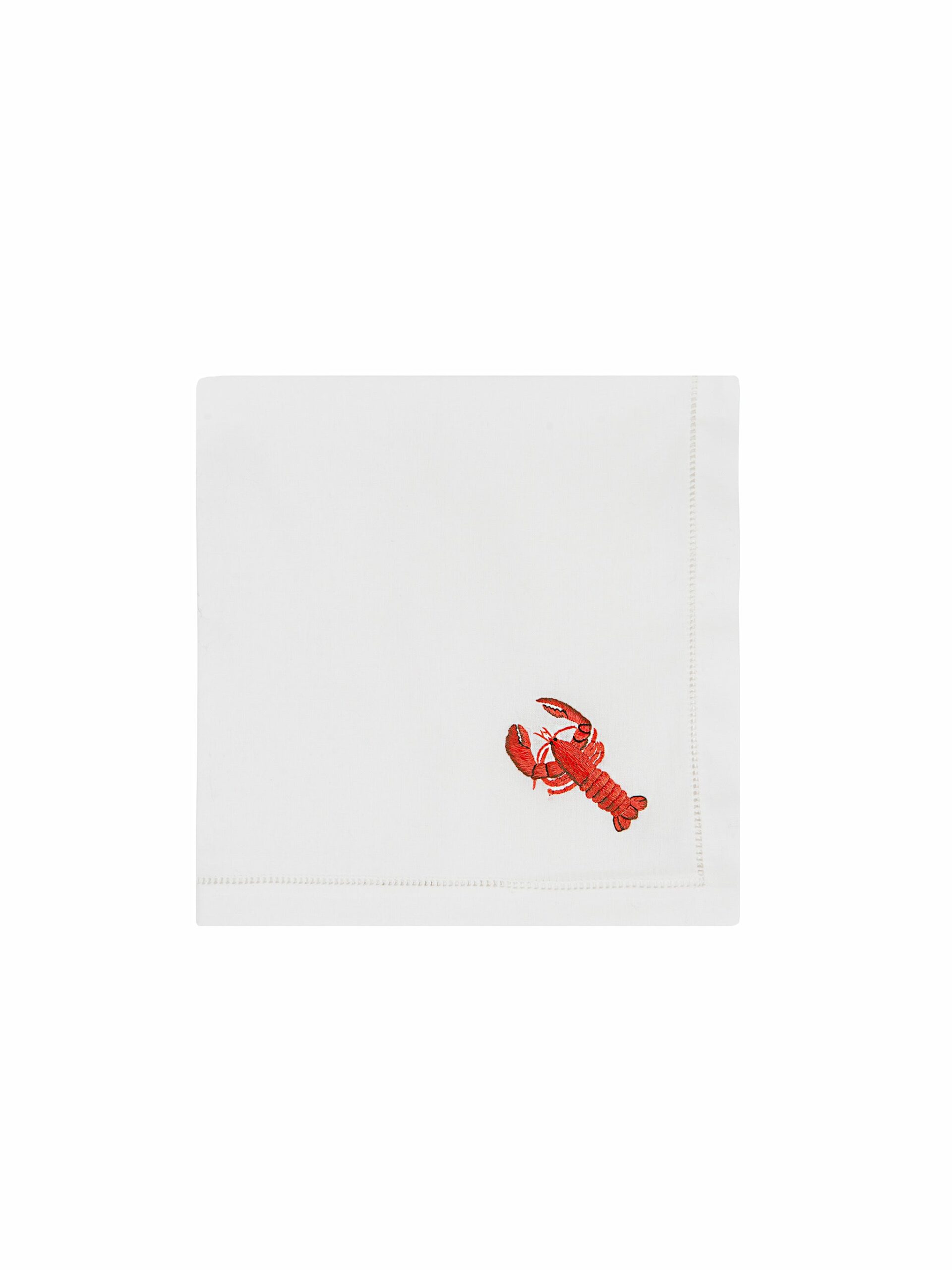 Embroidered Lobster Modern Dinner Napkin Set