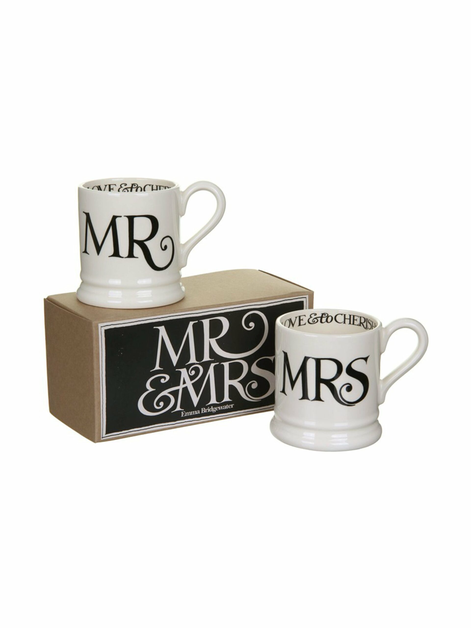 Emma Bridgewater Mr. & Mrs. Mrs. & Mrs. and Mr. & Mr. Half Pint Mugs