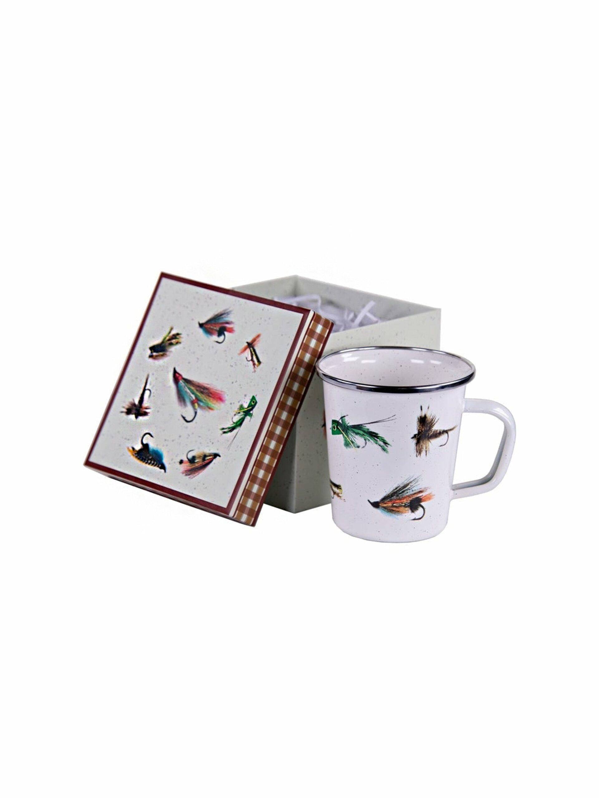 Enamelware Fishing Fly Mug Gift Box