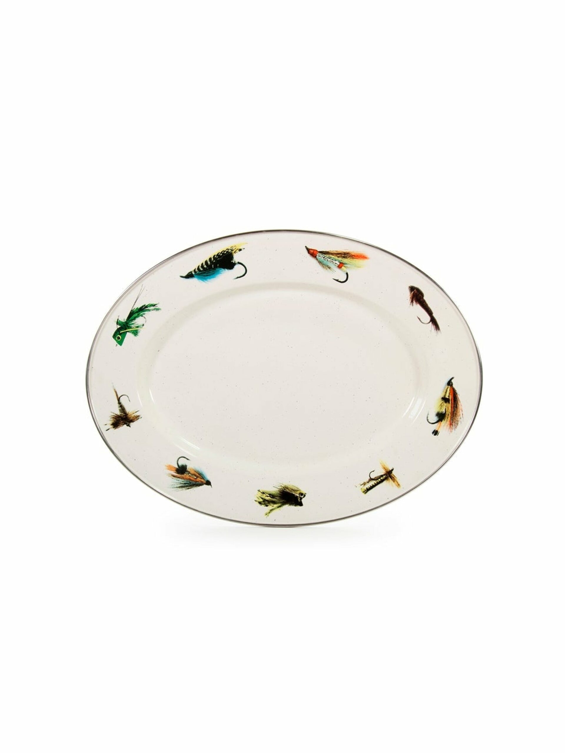 Enamelware Fly Fishing Oval Platter