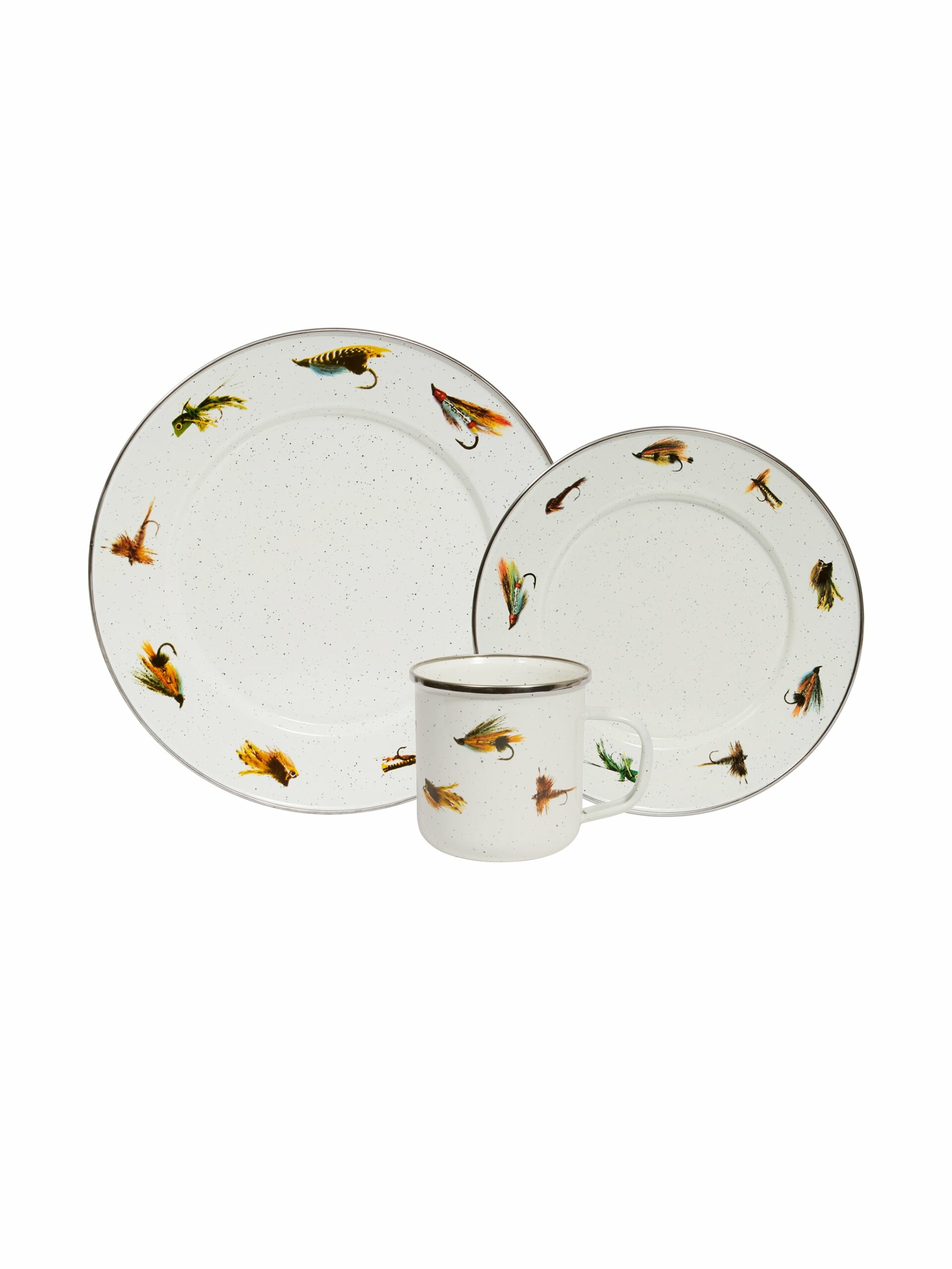 Enamelware Fly Fishing Dinnerware Set