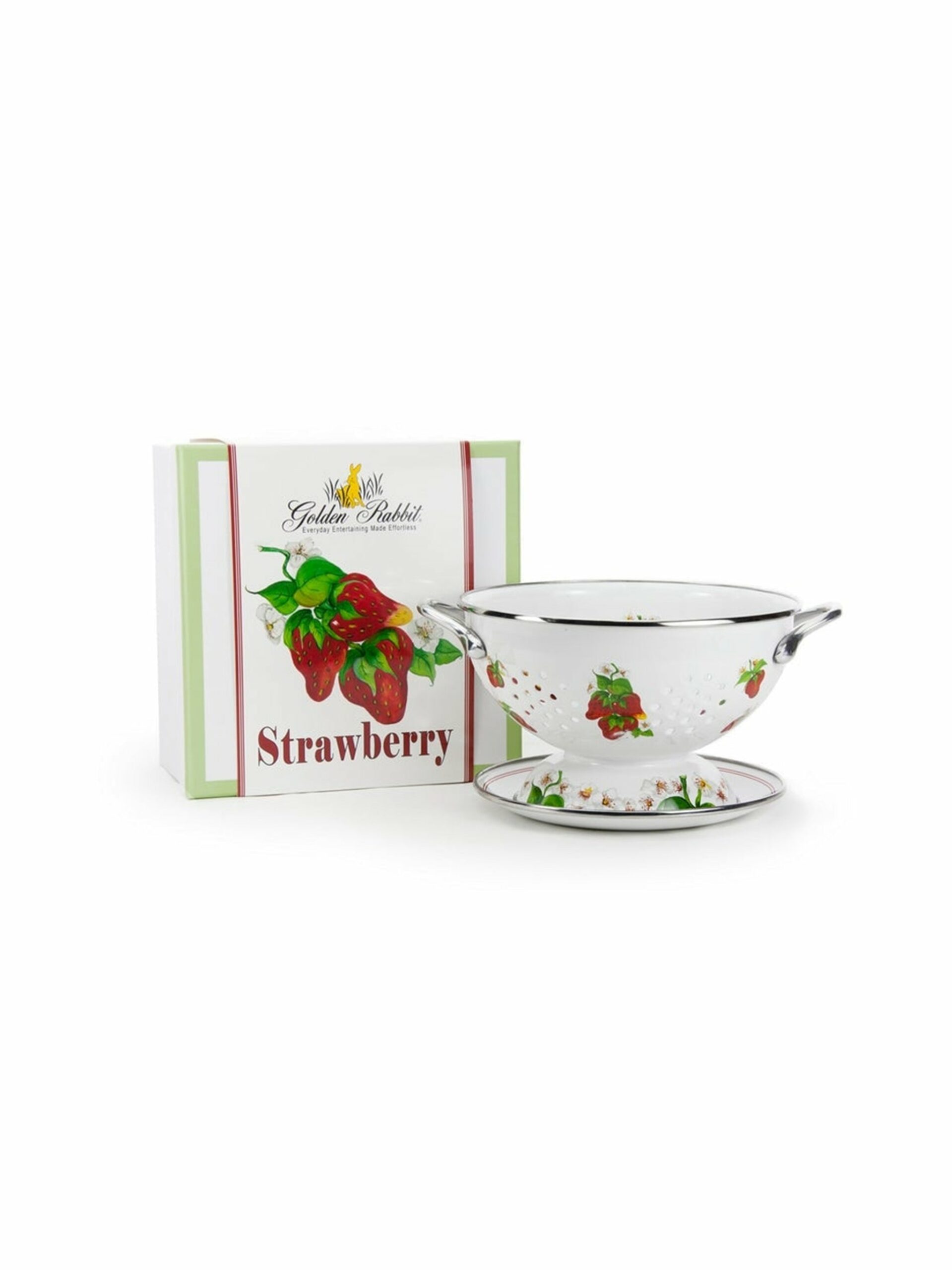 Enamelware Strawberry Colander Set