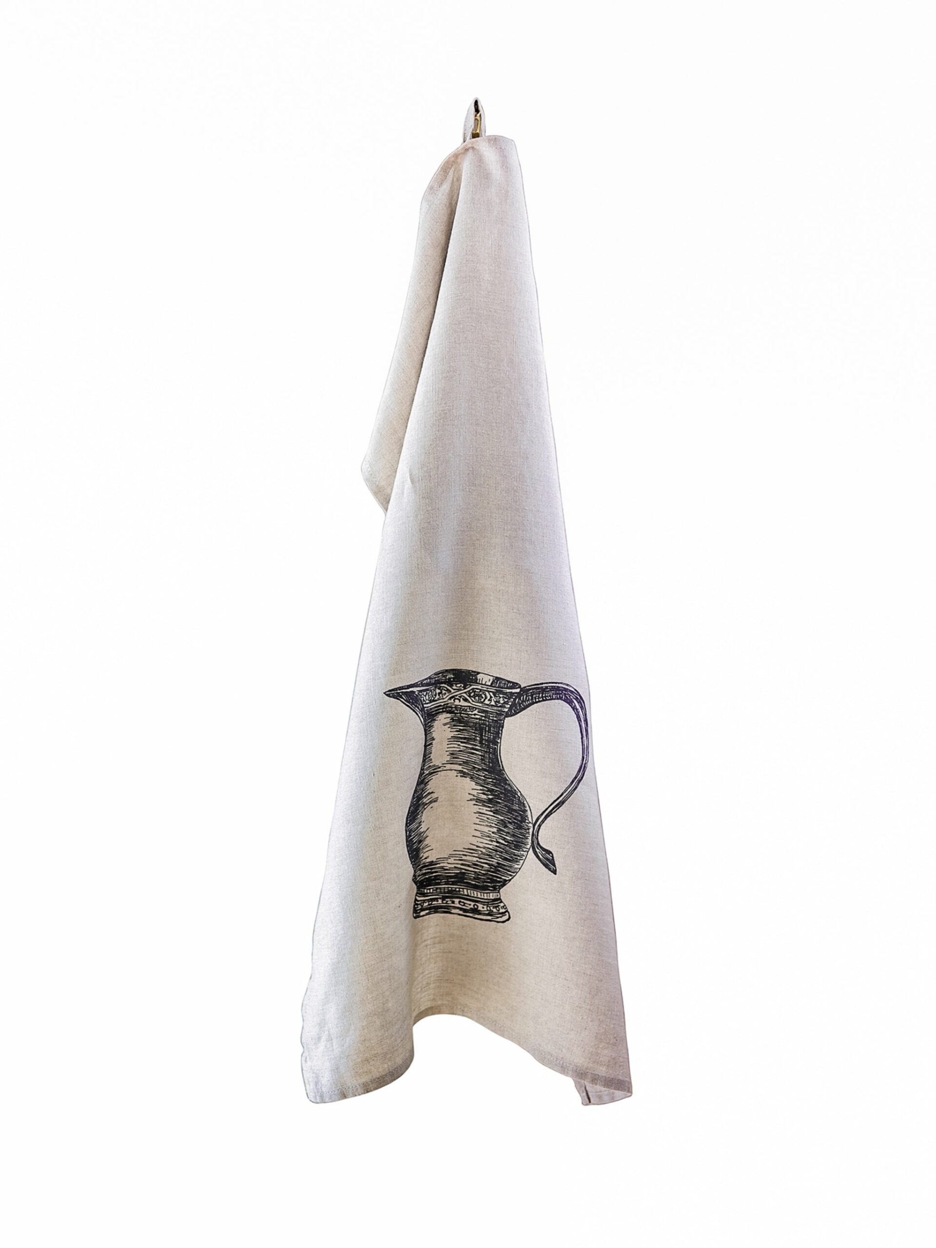 Engraved Pitcher Linen Kitchen Towel