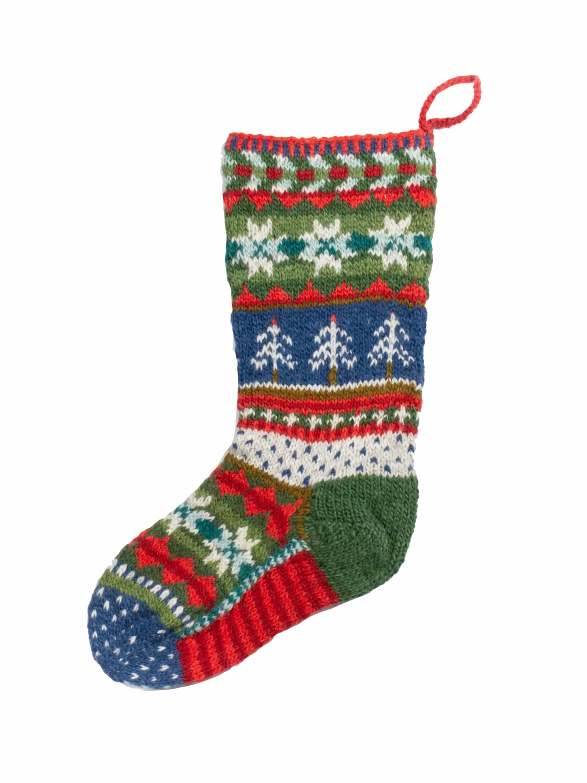 Fairisle Wool Knit Christmas Stocking