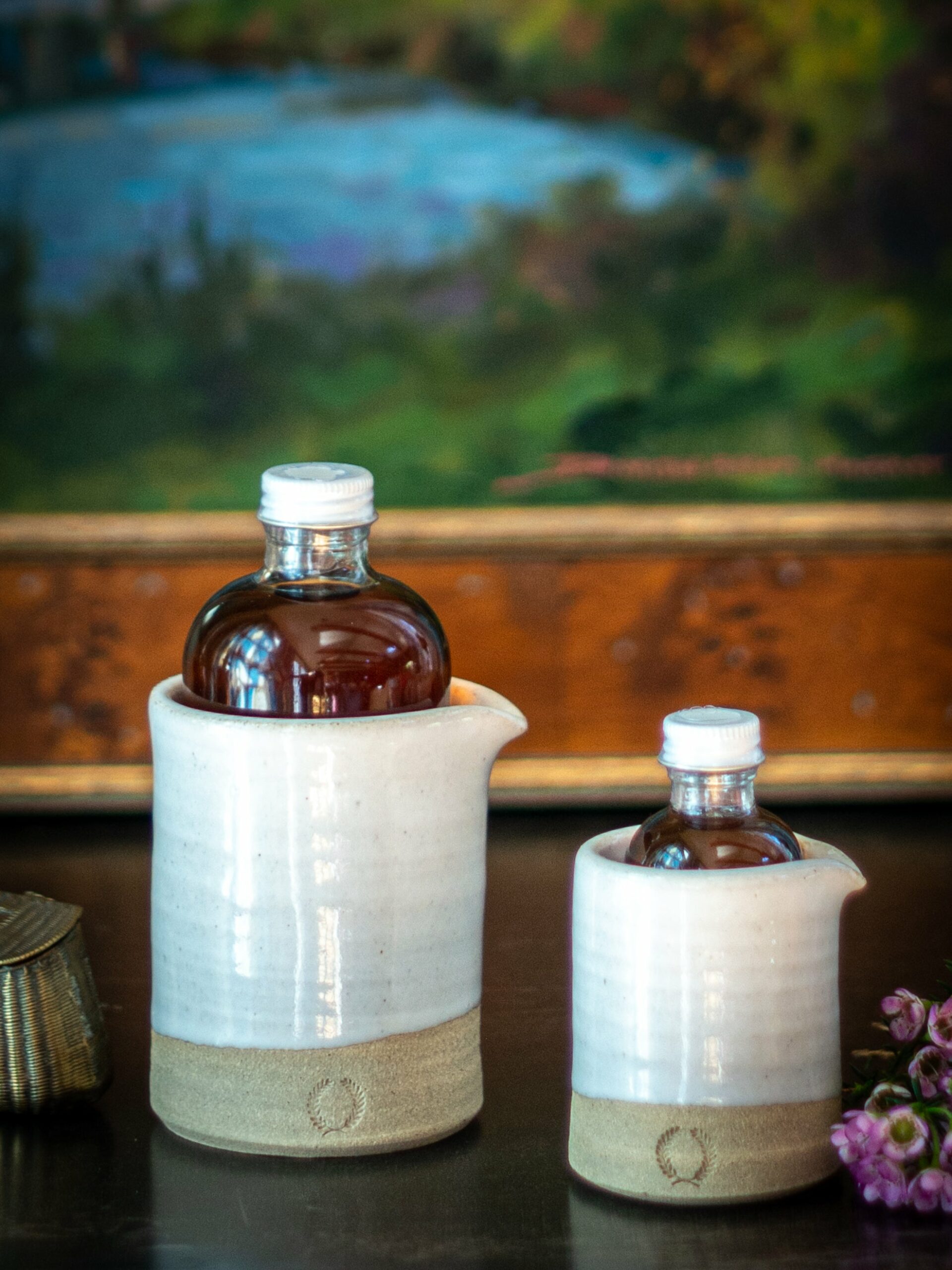 Farmhouse Pottery Silo Pitcher with Vermont Maple Syrup