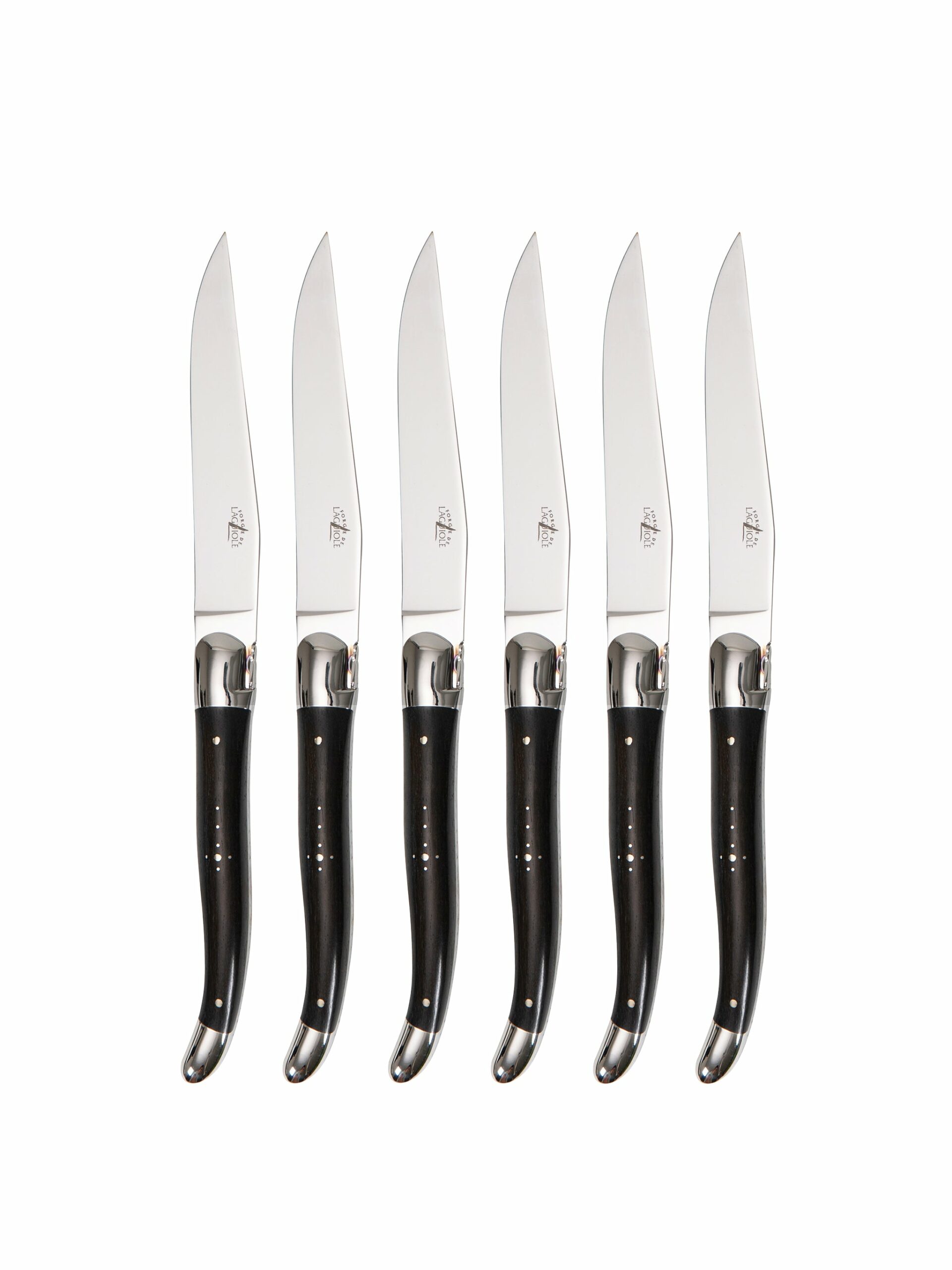 Forge de Laguiole Ebony Wood Steak Knife Set