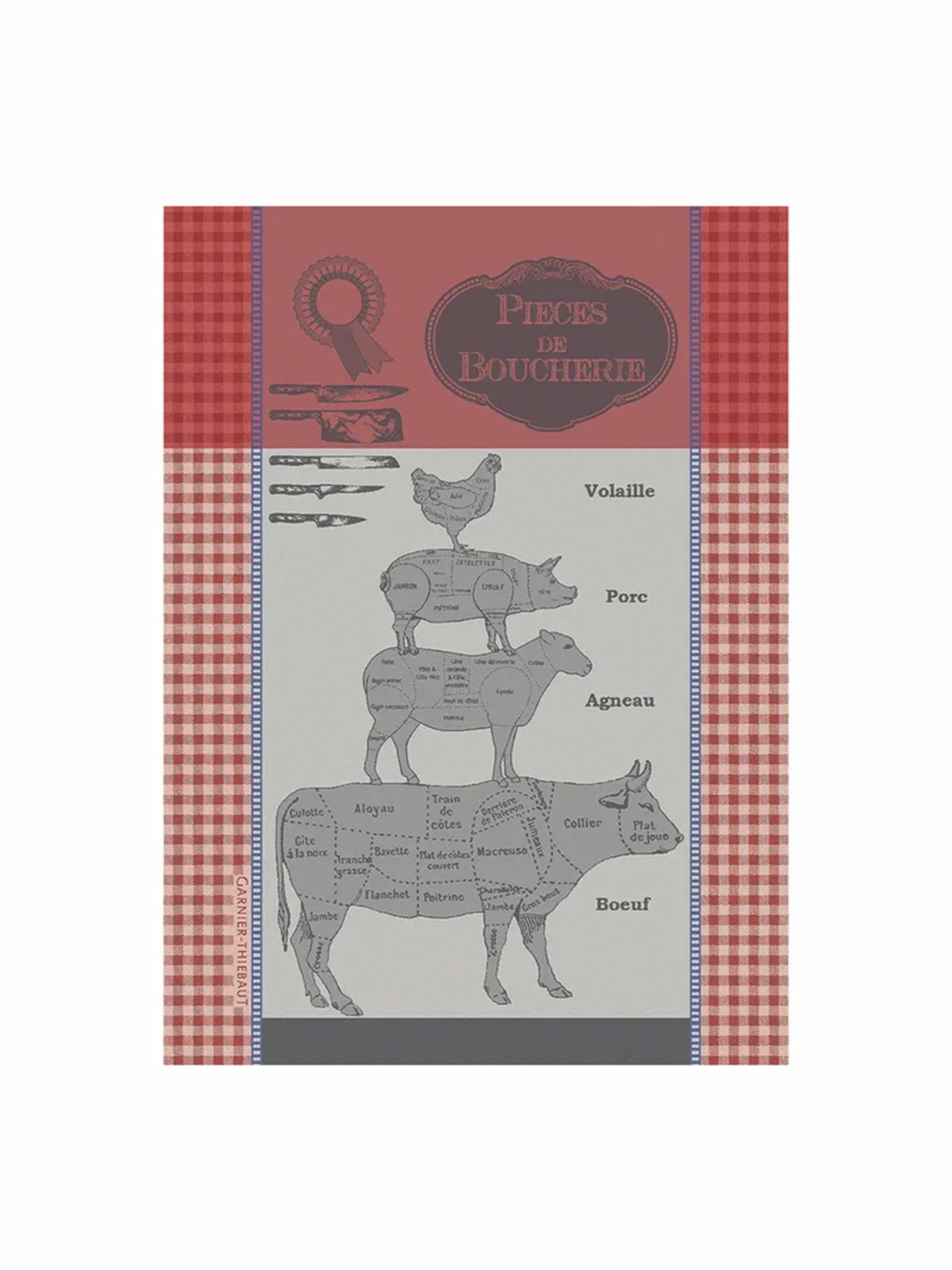 Garnier-Thiebaut Red Butcher’s Jacquard Kitchen Towel