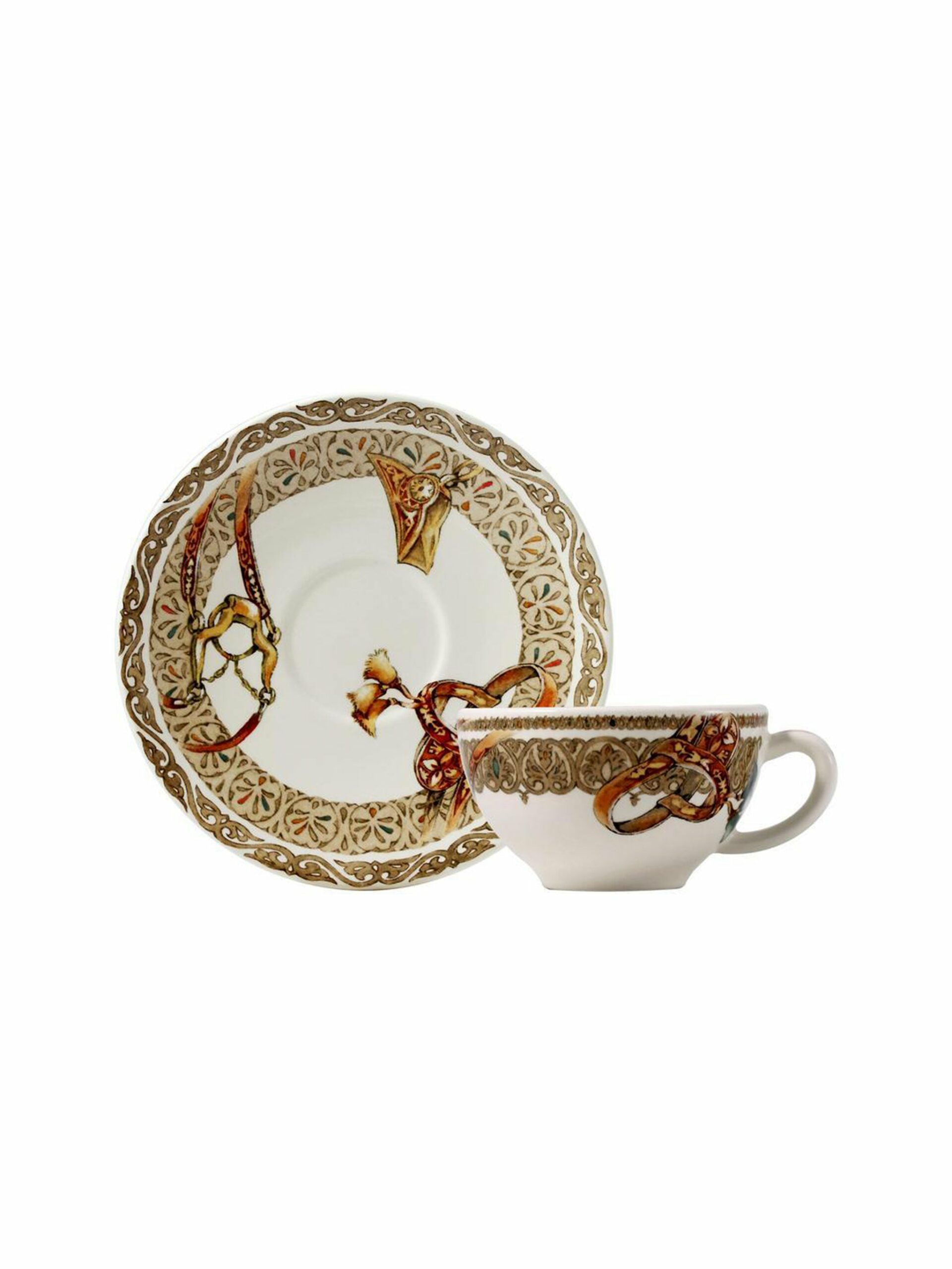 Gien Chevaux du Vent Breakfast Cup & Saucer Set