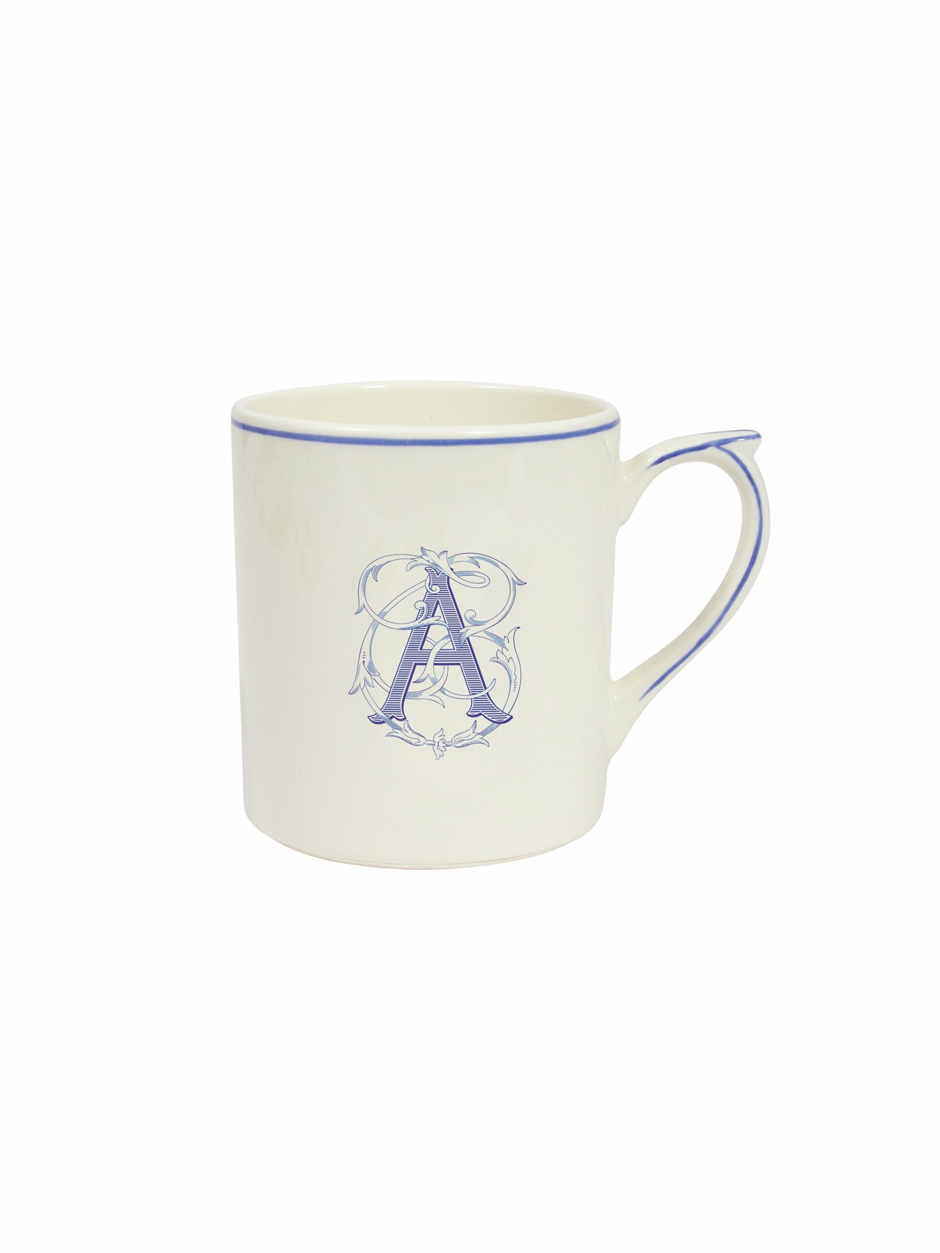 Gien Filet Blue Monogram Mug