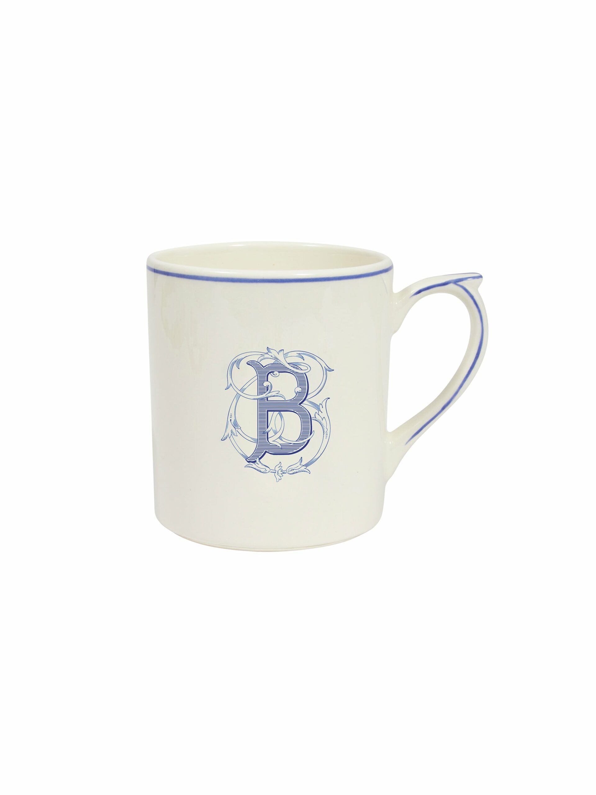 Gien Filet Blue Monogram Mug