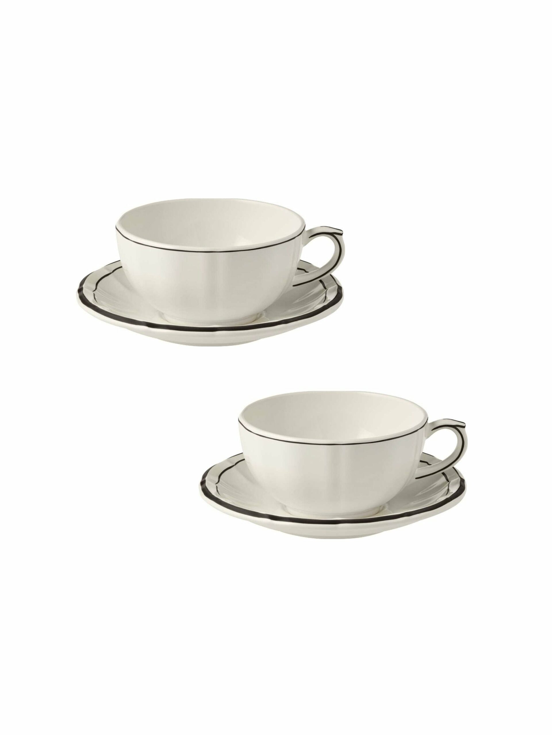 Gien Filet Midnight Breakfast Cup & Saucer Set