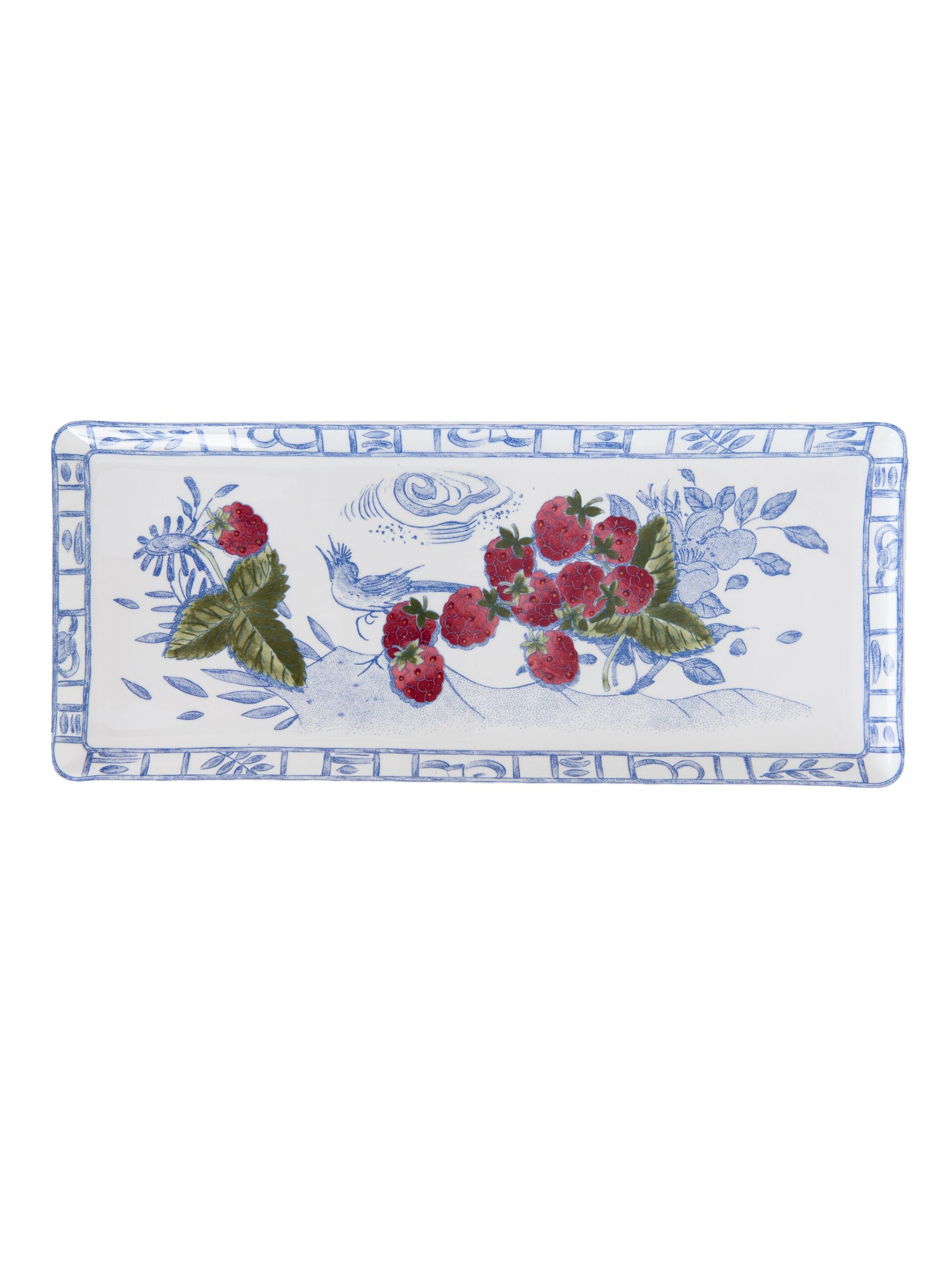 Gien Oiseau Blue Fruits Oblong Tray