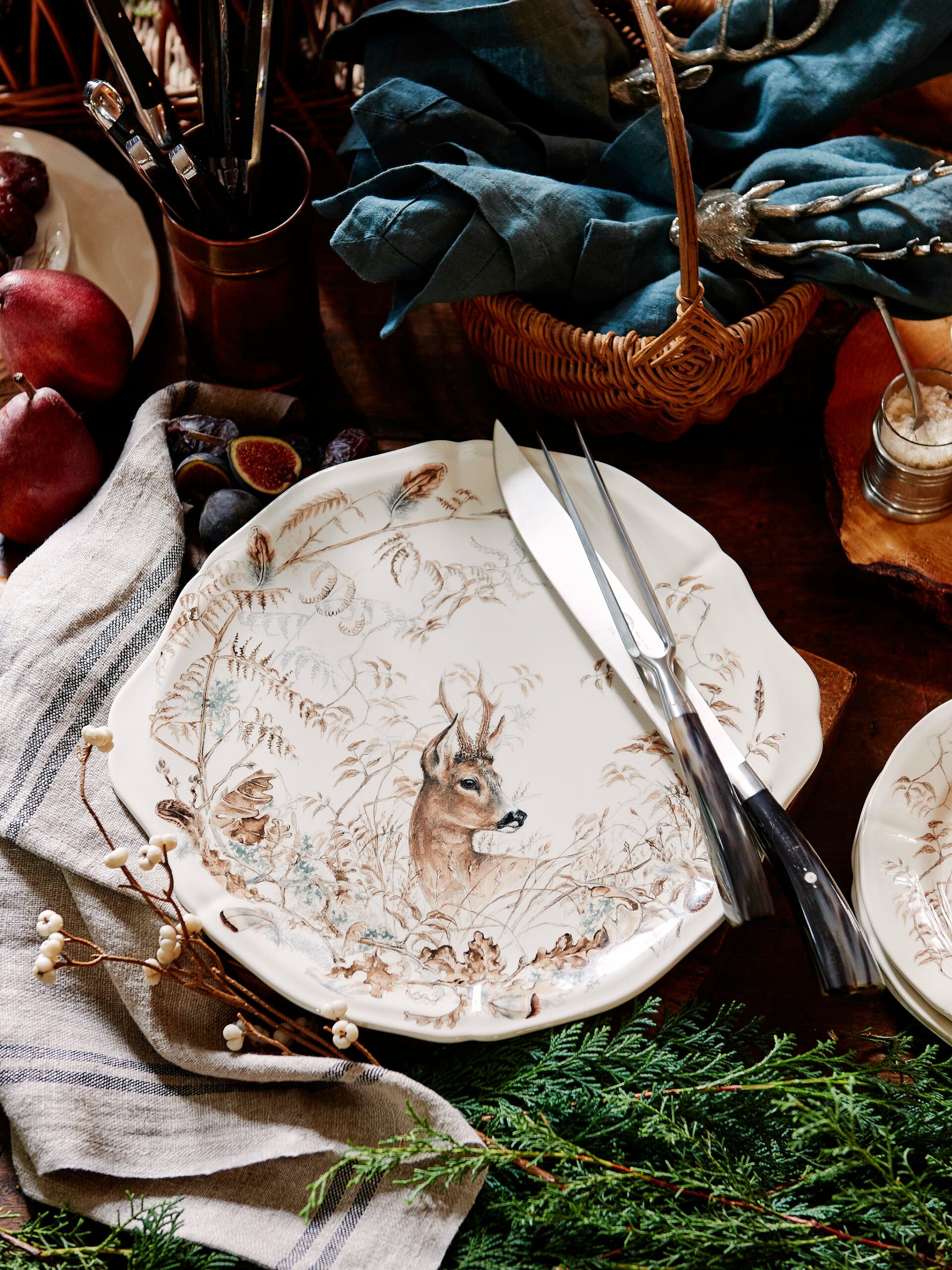 Gien Sologne Platter Deer