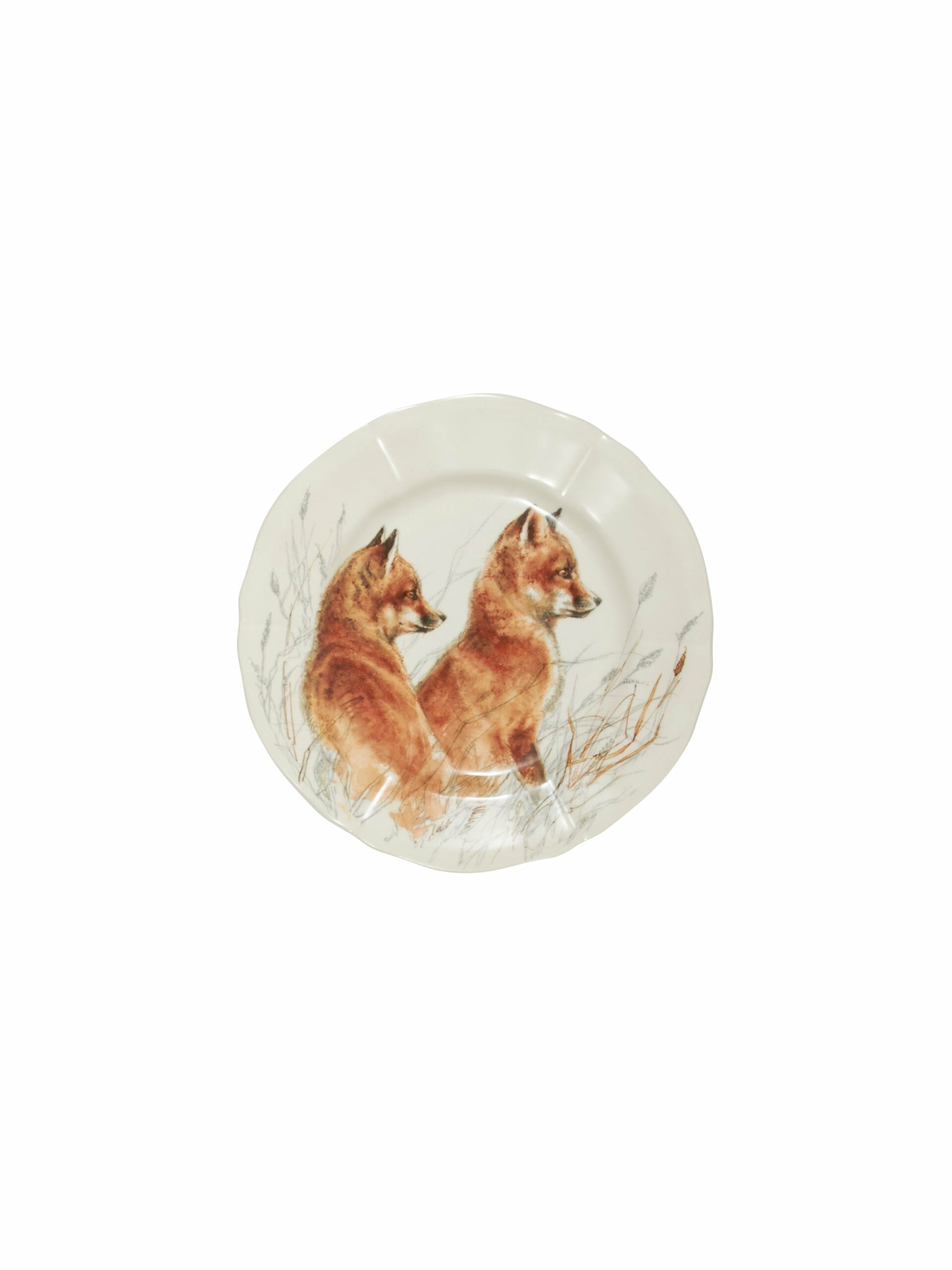 Gien Sologne Canape Plate Fox Cubs