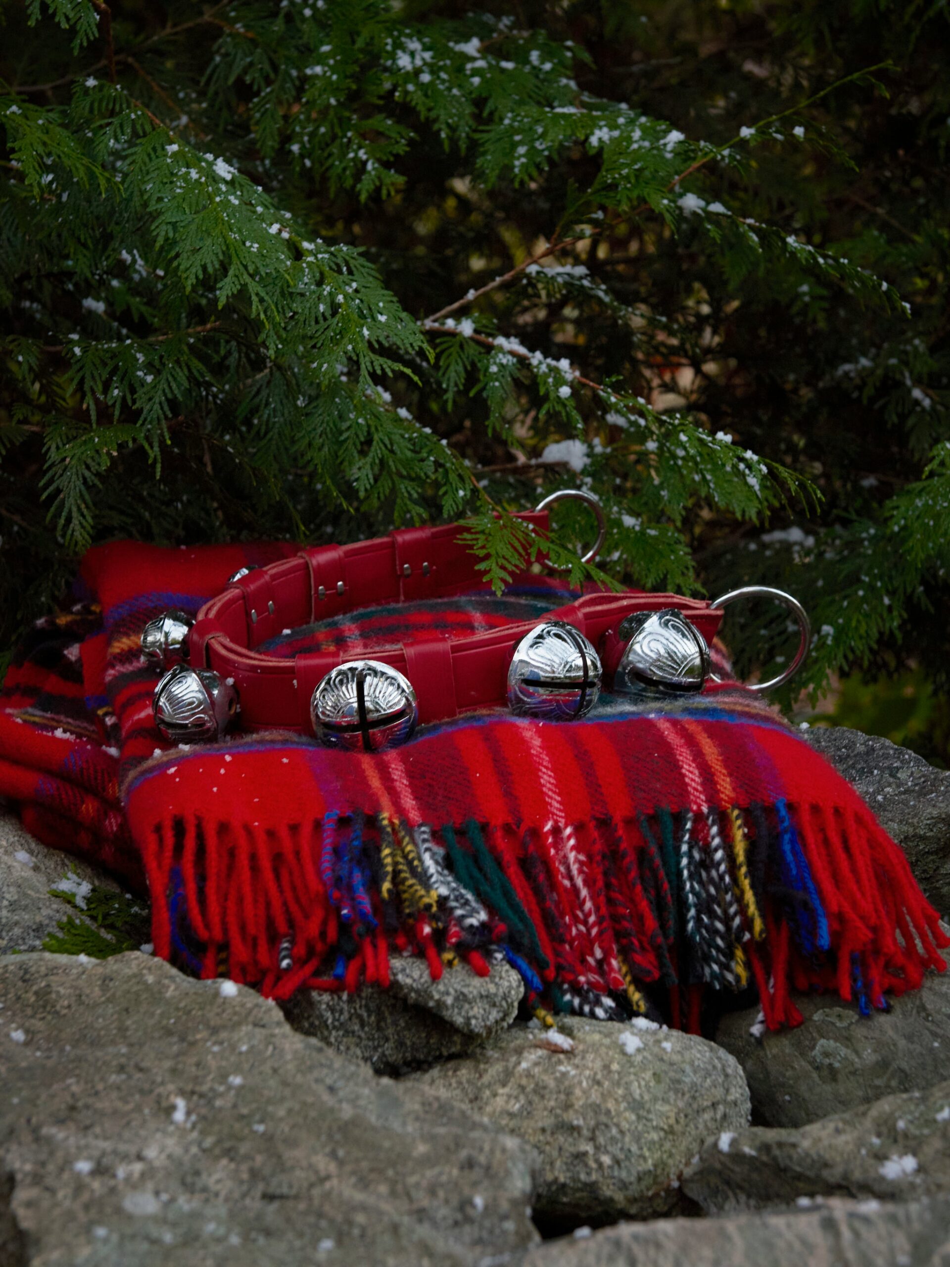 Heirloom Sleigh Bells with Red Leather Straps