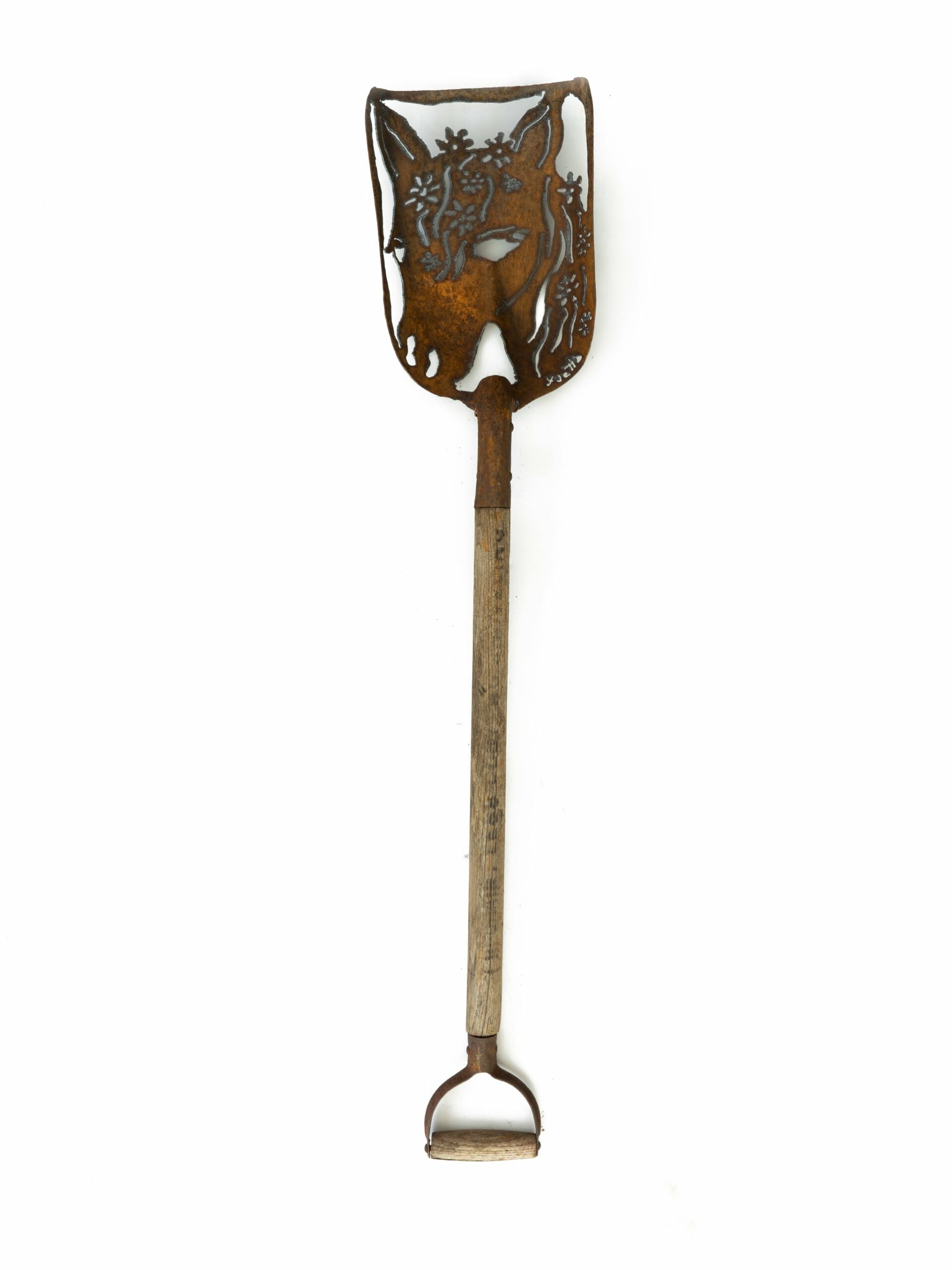 Horse & Flowers Vintage Garden Shovel Art