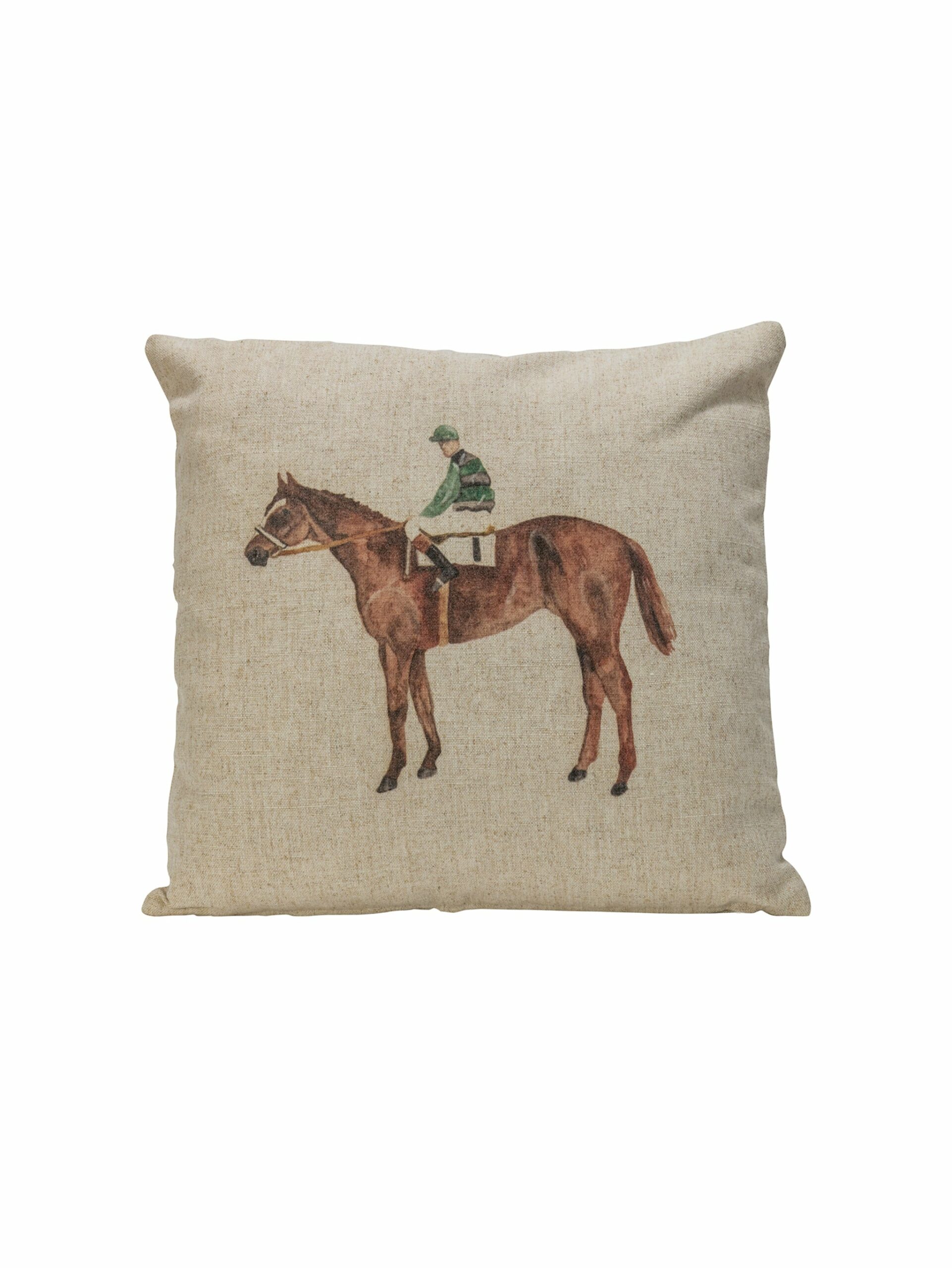 Horse and Jockey Throw Pillow