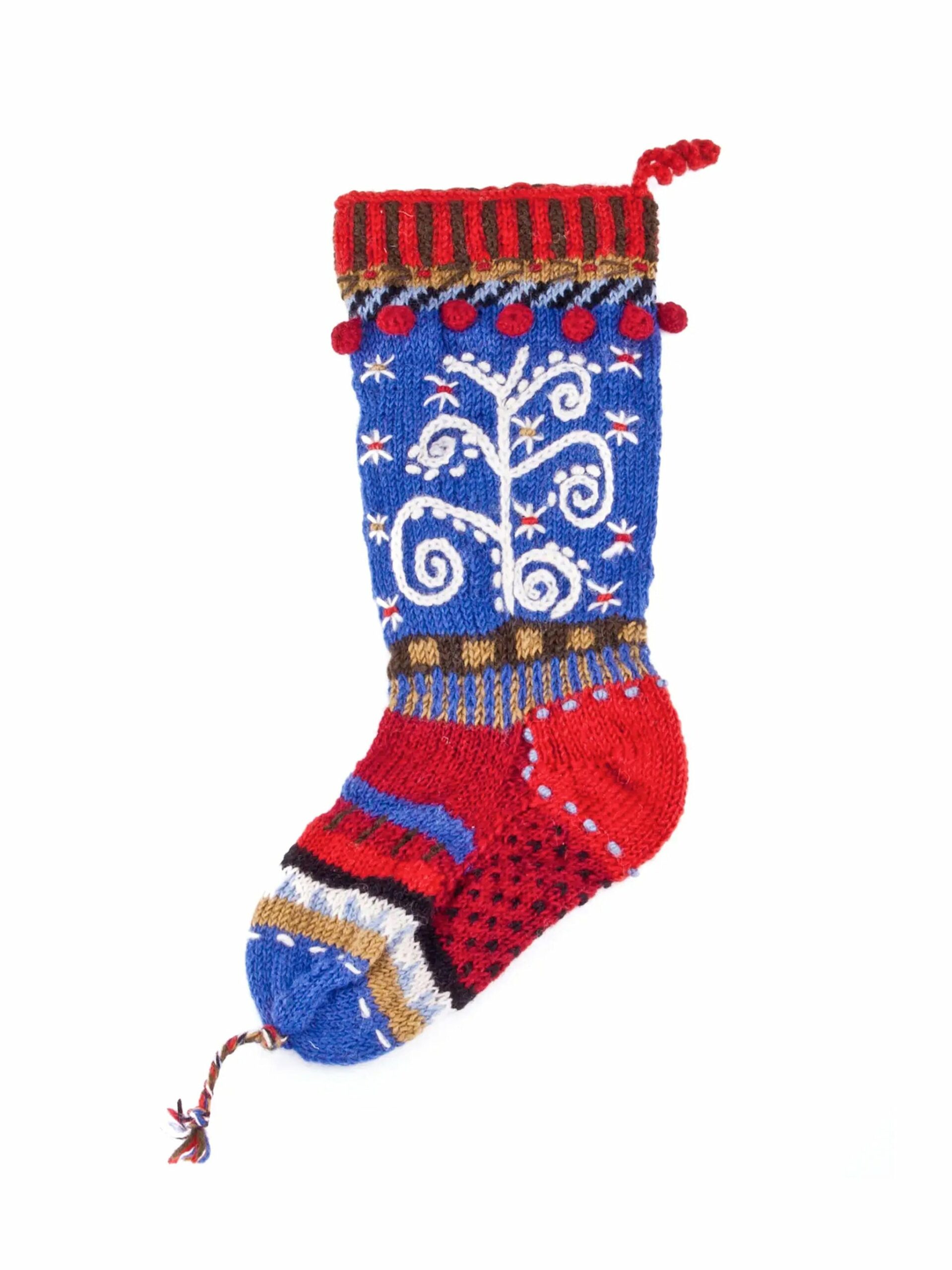 Icicle Wool Knit Christmas Stocking