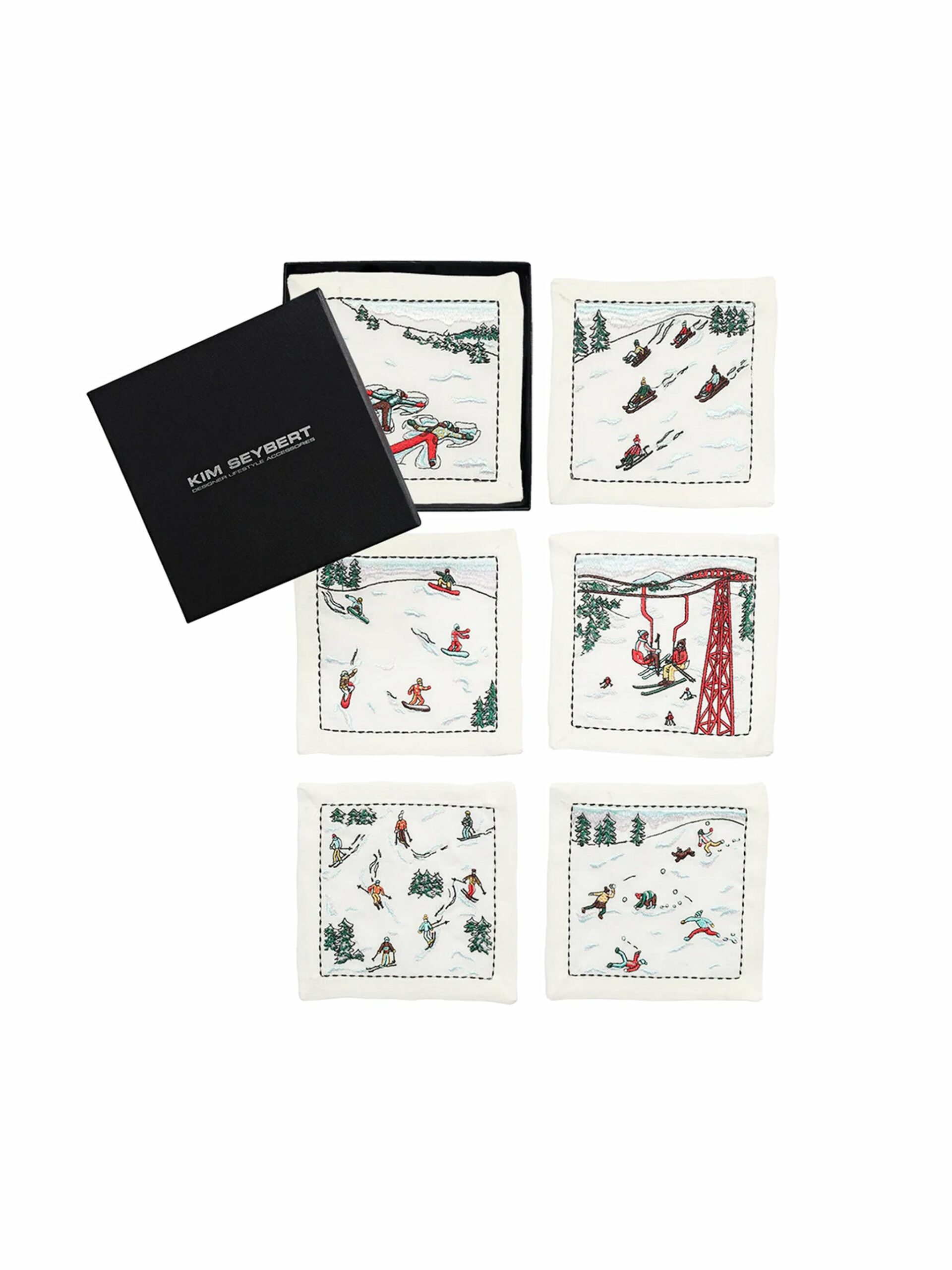 Kim Seybert Apres Ski Cocktail Napkins Set