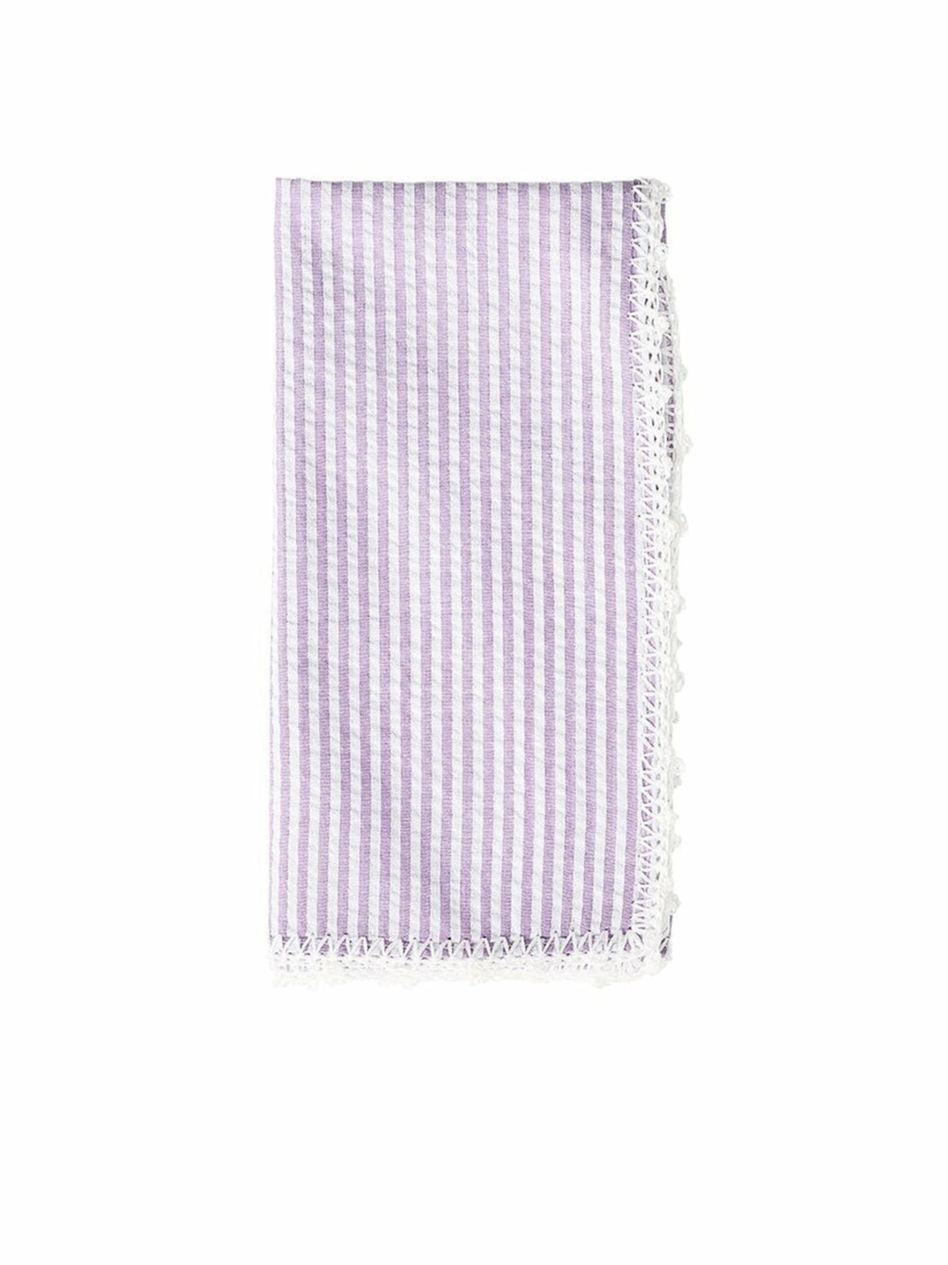 Kim Seybert Lilac & White Seersucker Napkin Set