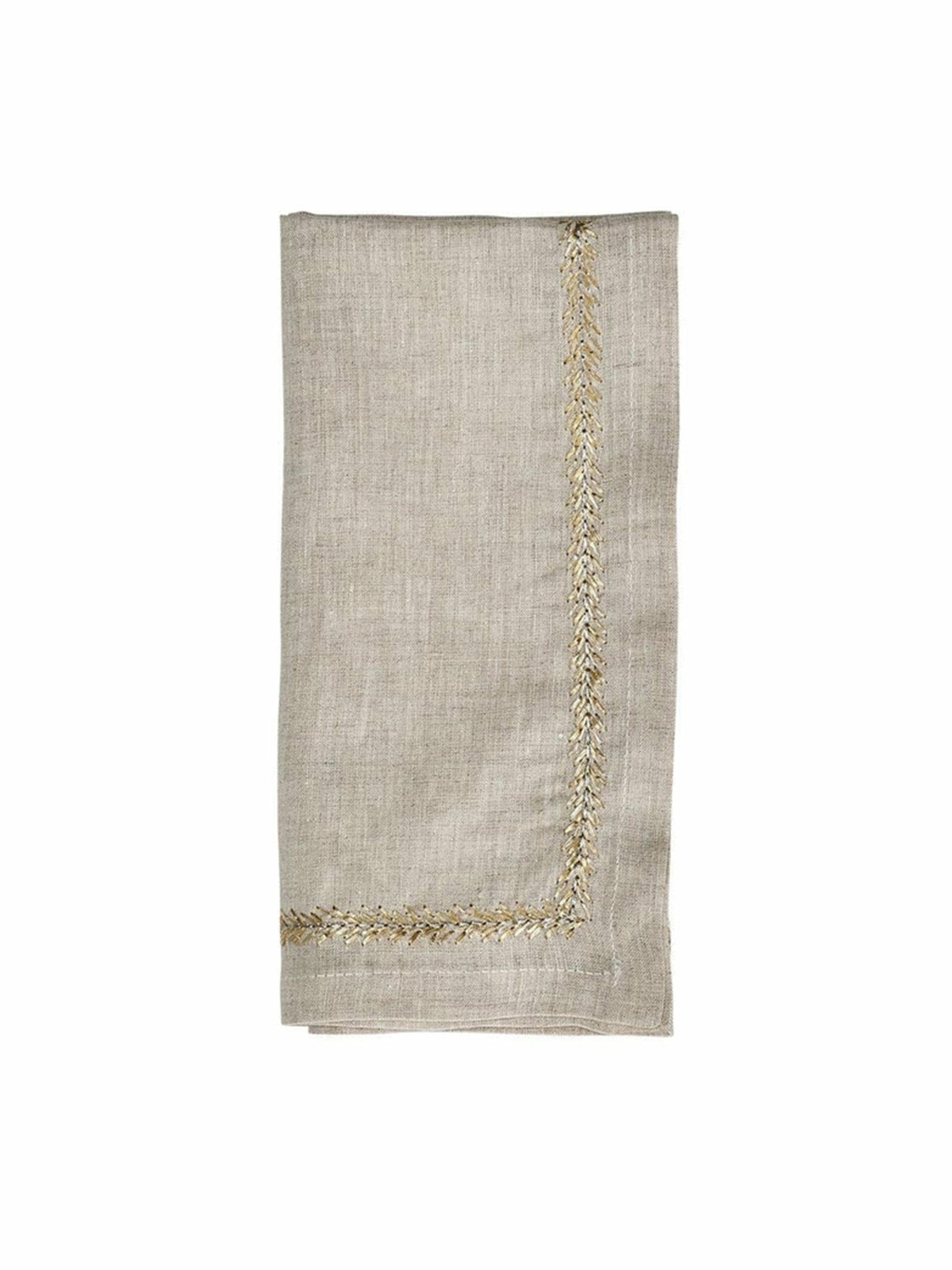 Kim Seybert Natural Gold & Silver Jardin Napkin Set