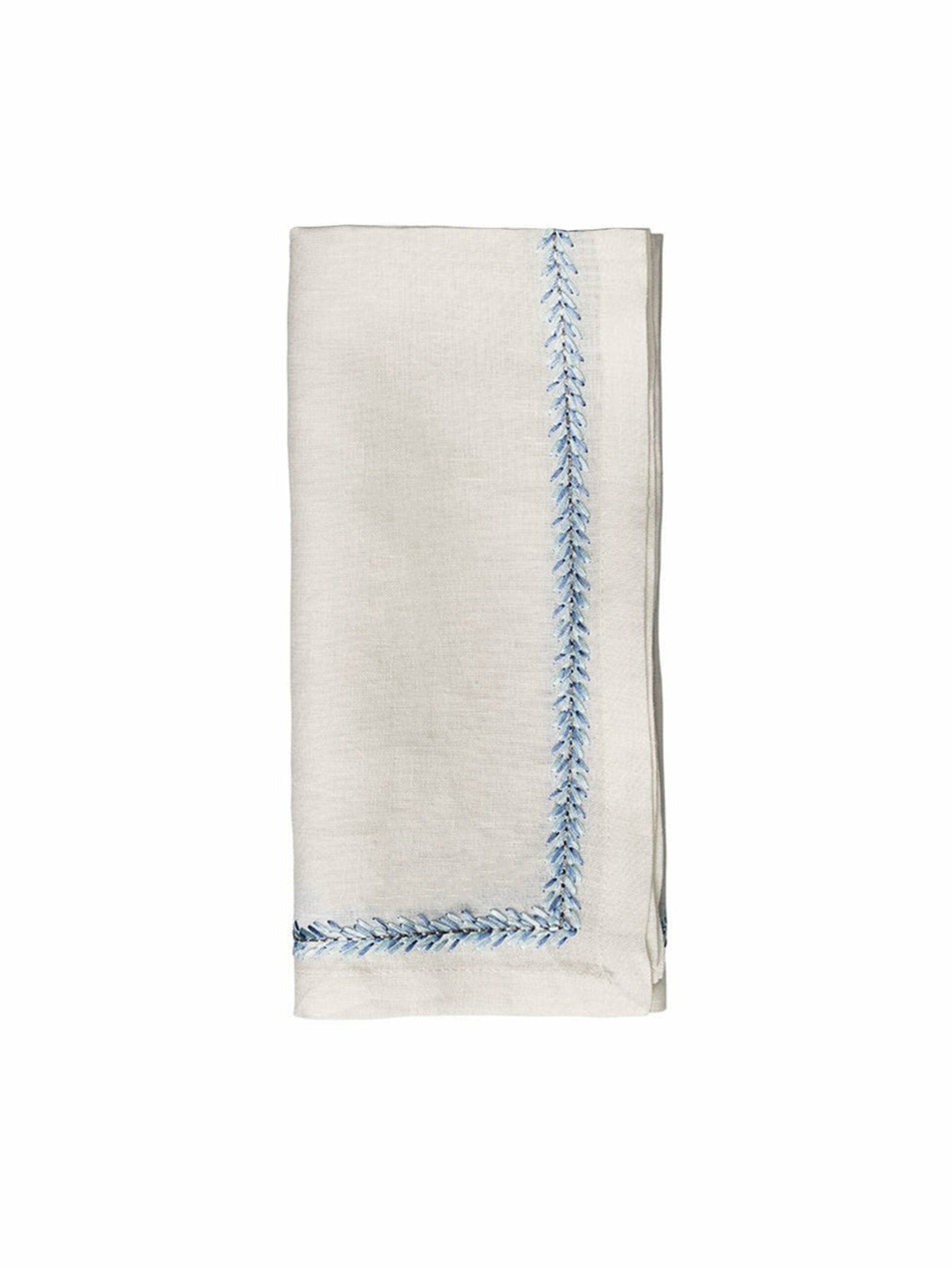 Kim Seybert White & Periwinkle Jardin Napkin Set