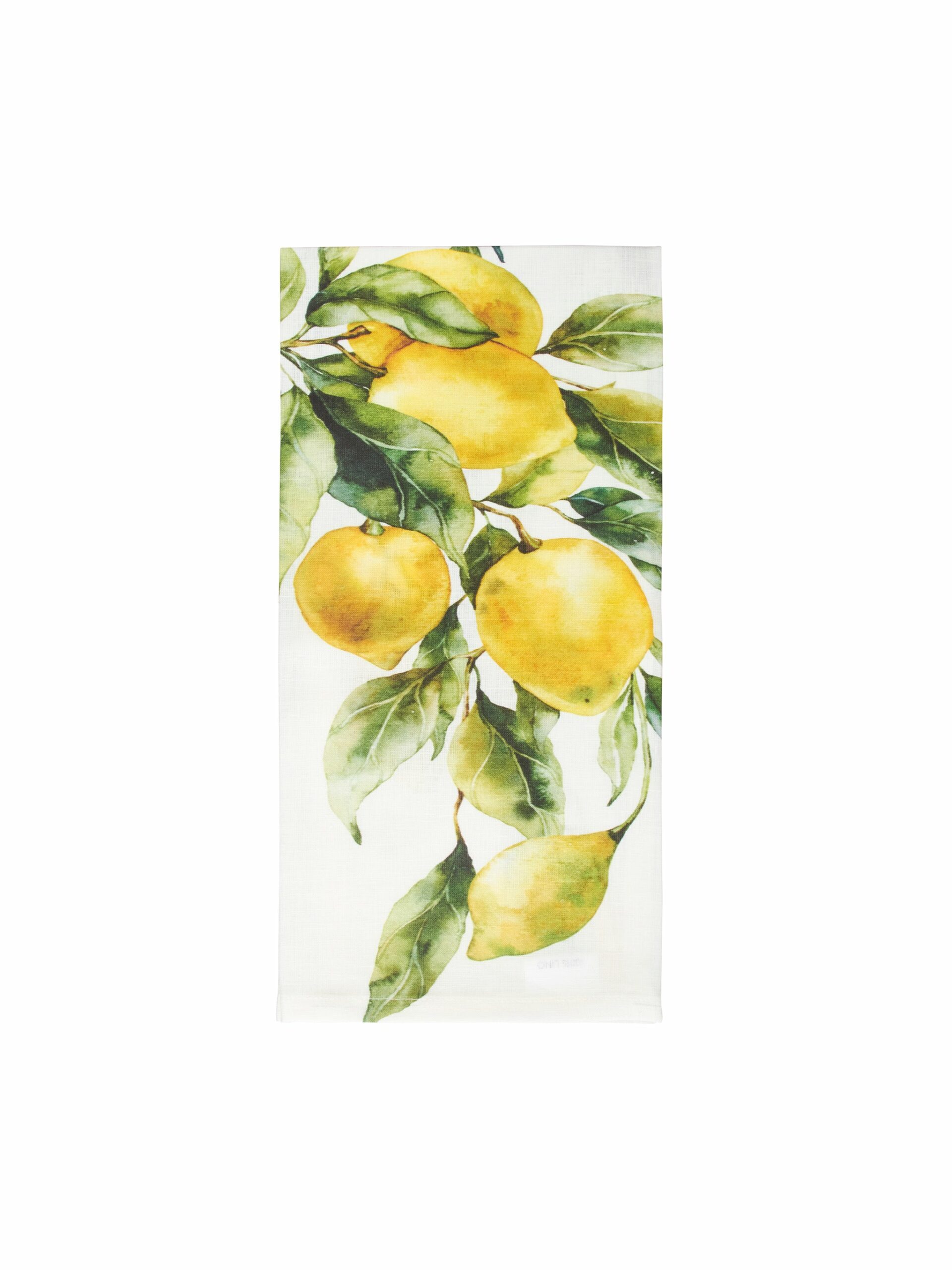 Limoncello Watercolor Linen Towel