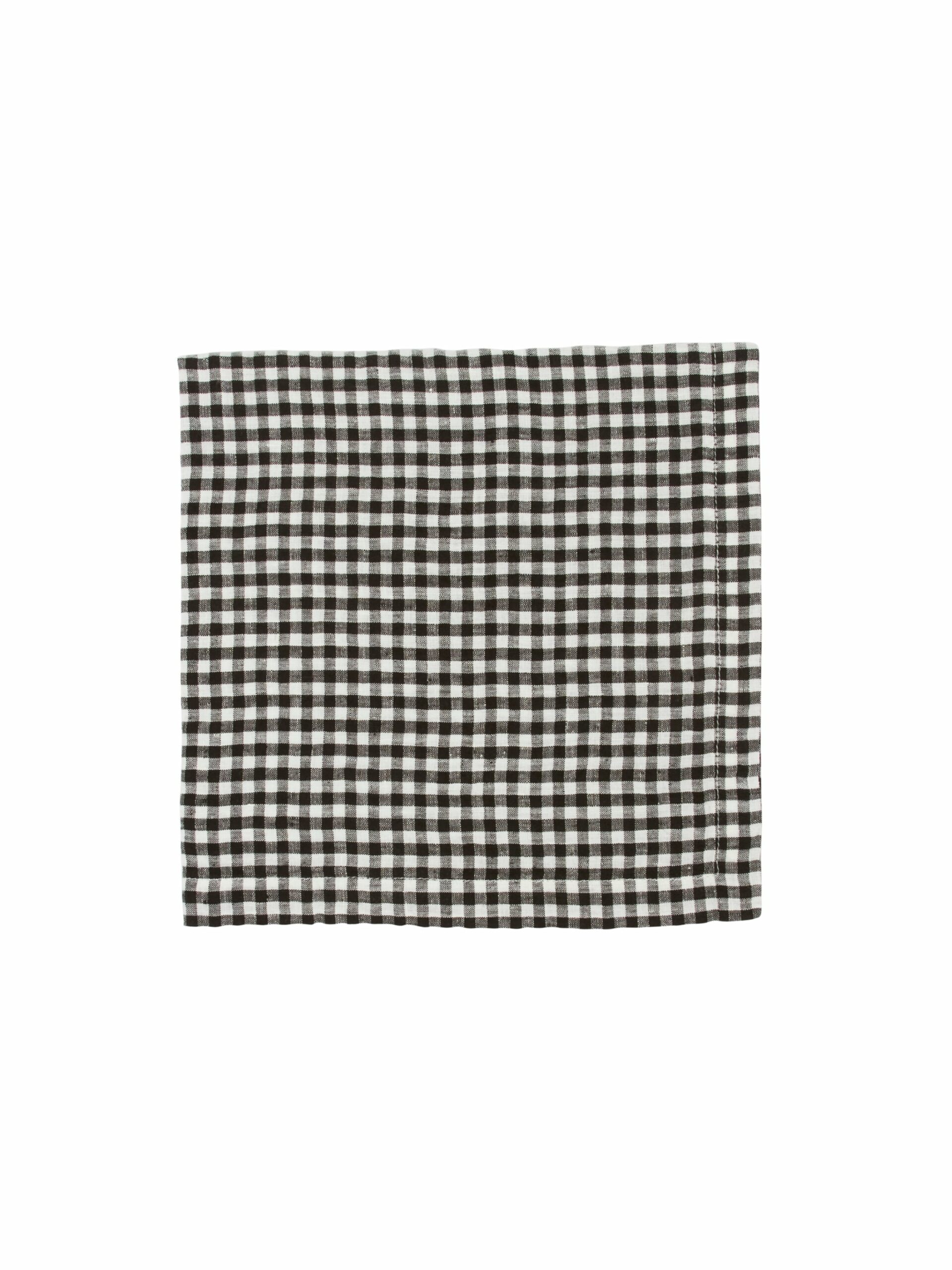 Linen Gingham Black Napkins