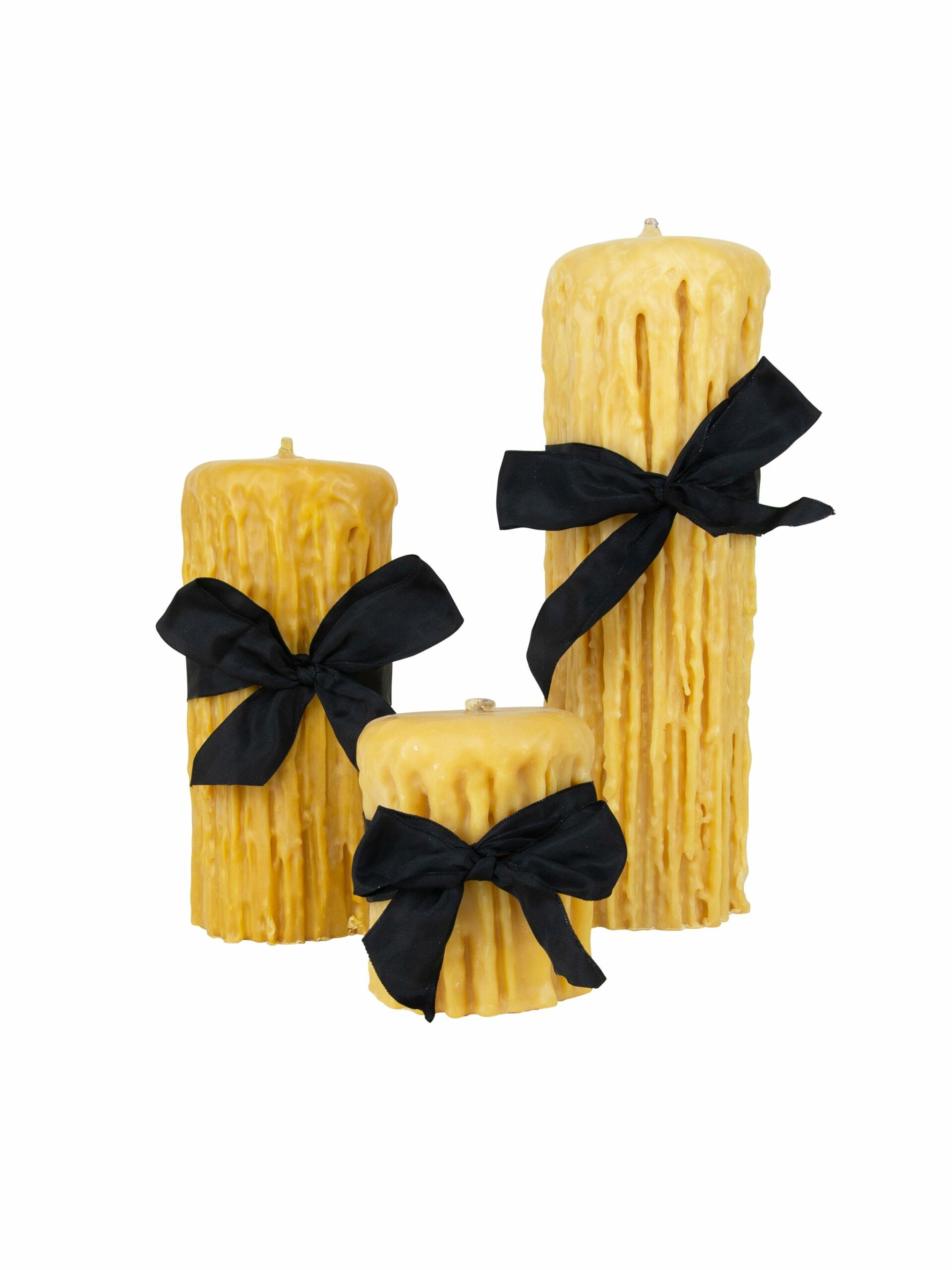 Beeswax Drip Pillar Candle 4.5 Inch Diameter